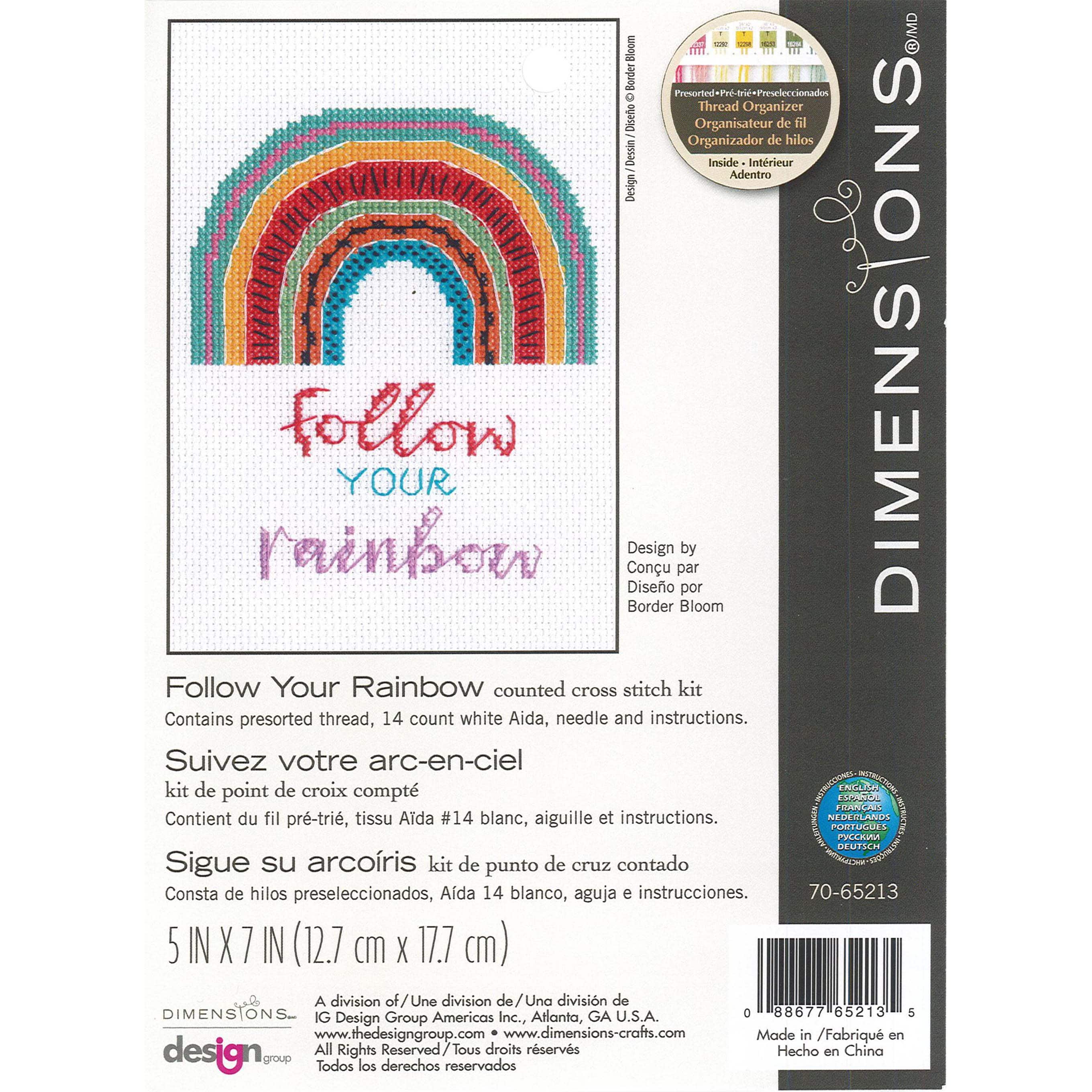 Dimensions Follow Your Rainbow Counted Cross Stitch Kit