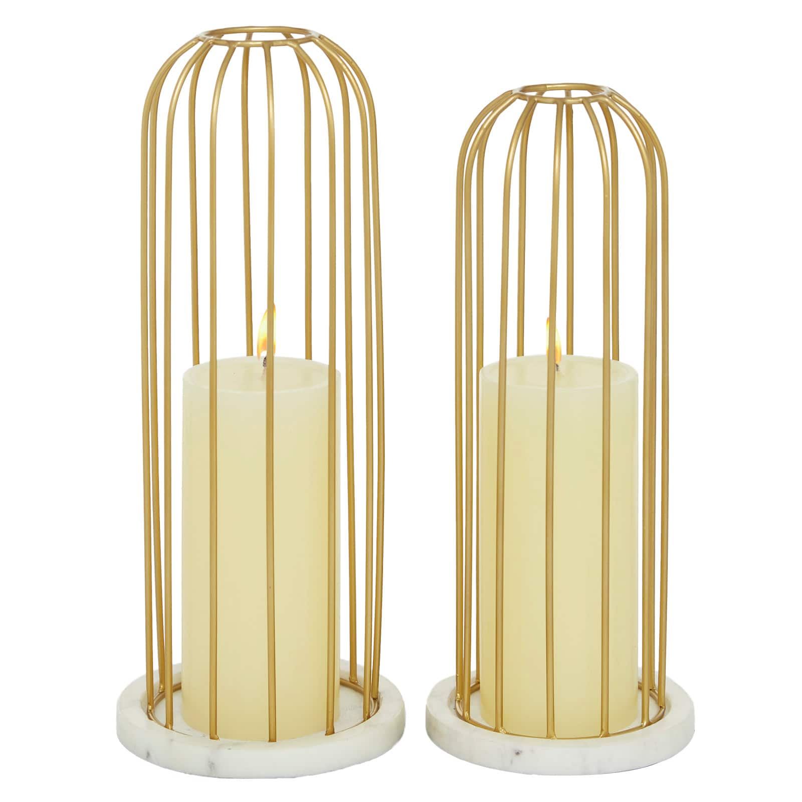 Gold Marble Contemporary Candle Holder Set | Michaels