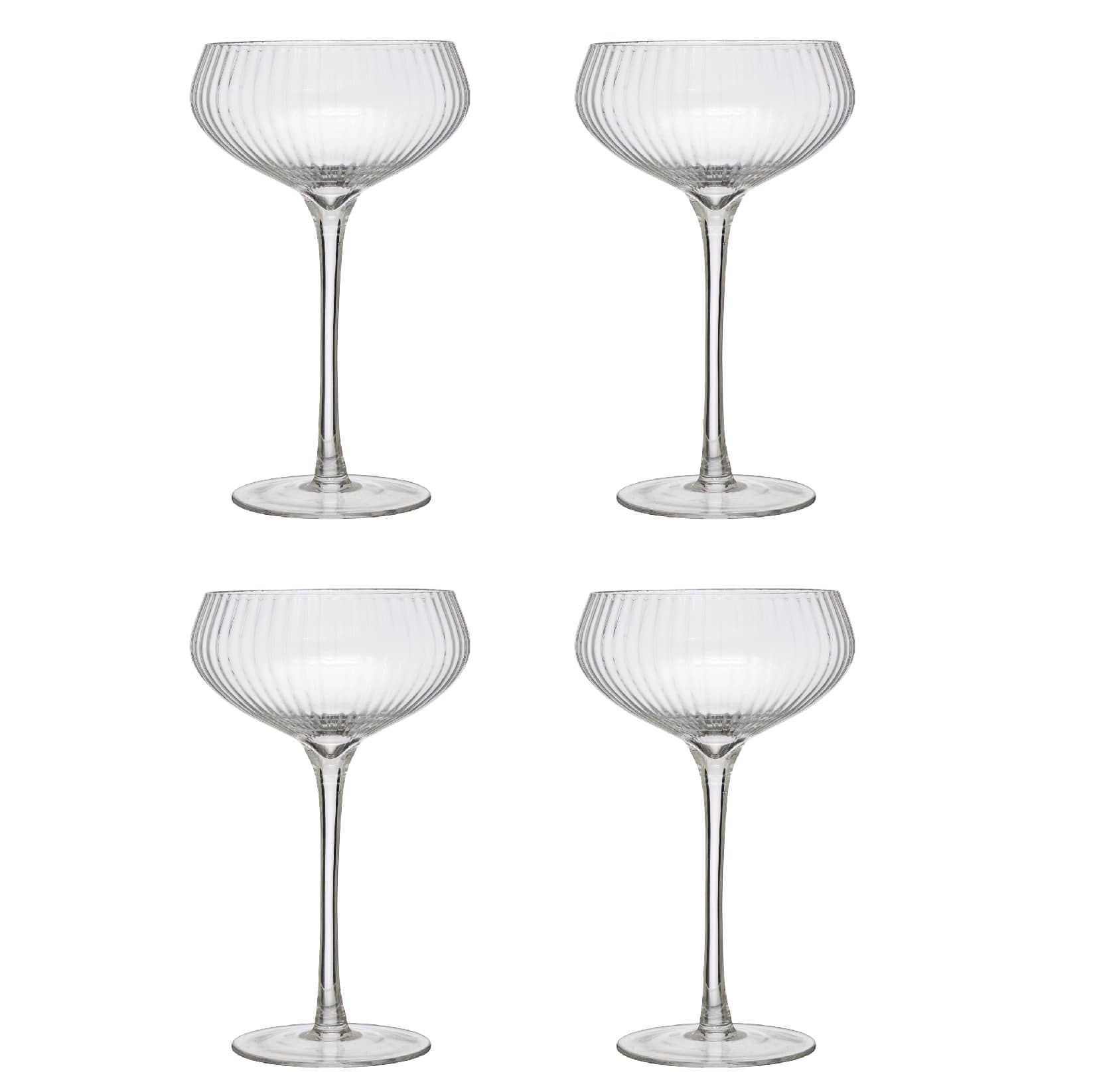 8oz. Clear Stemmed Champagne Coupe Glass Set