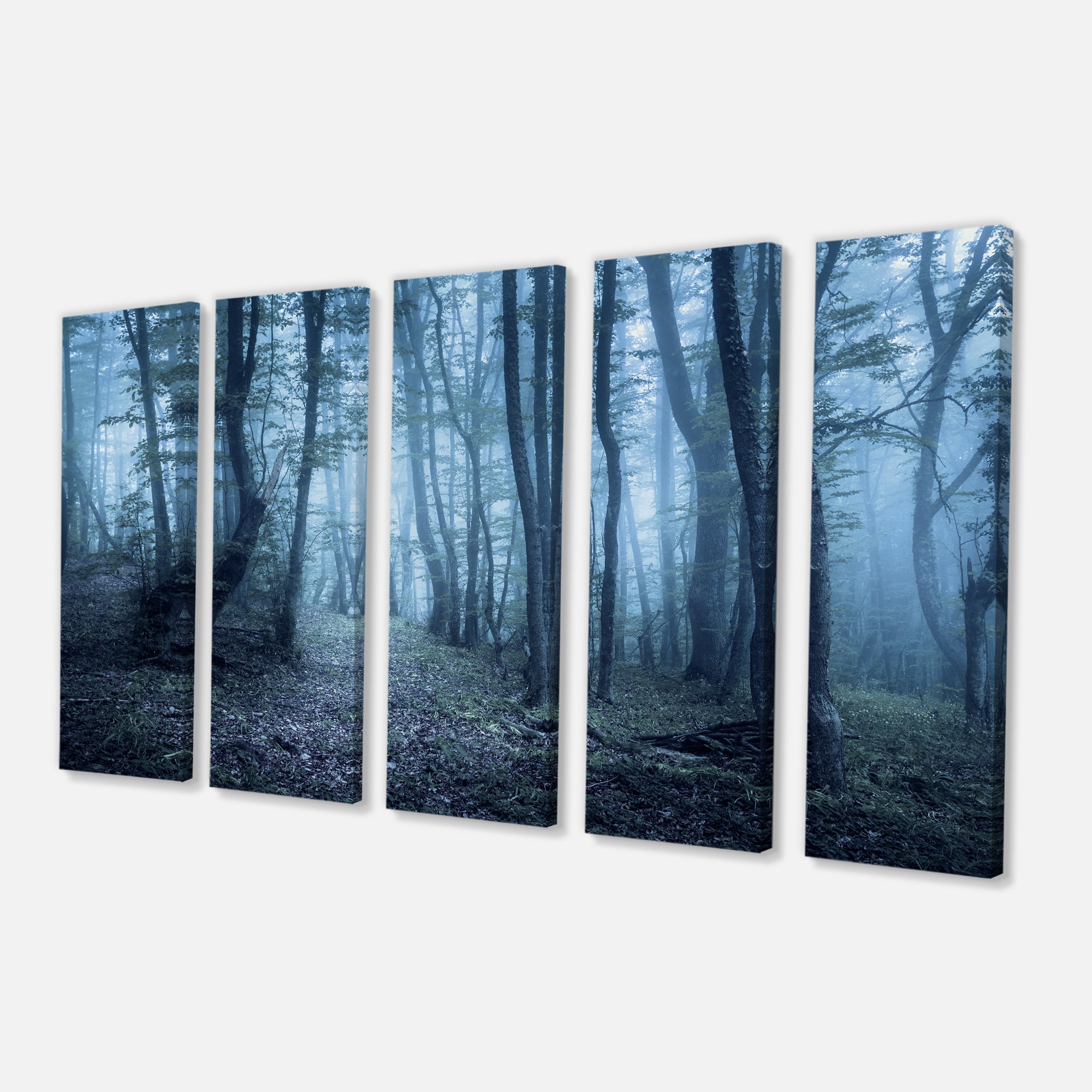 Designart - Spring Foggy Forest Trees - Landscape Photography Canvas Print