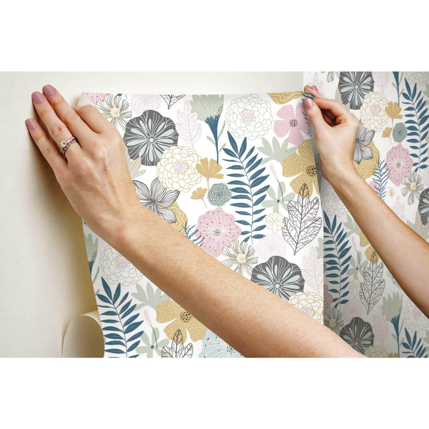 RoomMates Perennial Blooms Peel & Stick Wallpaper