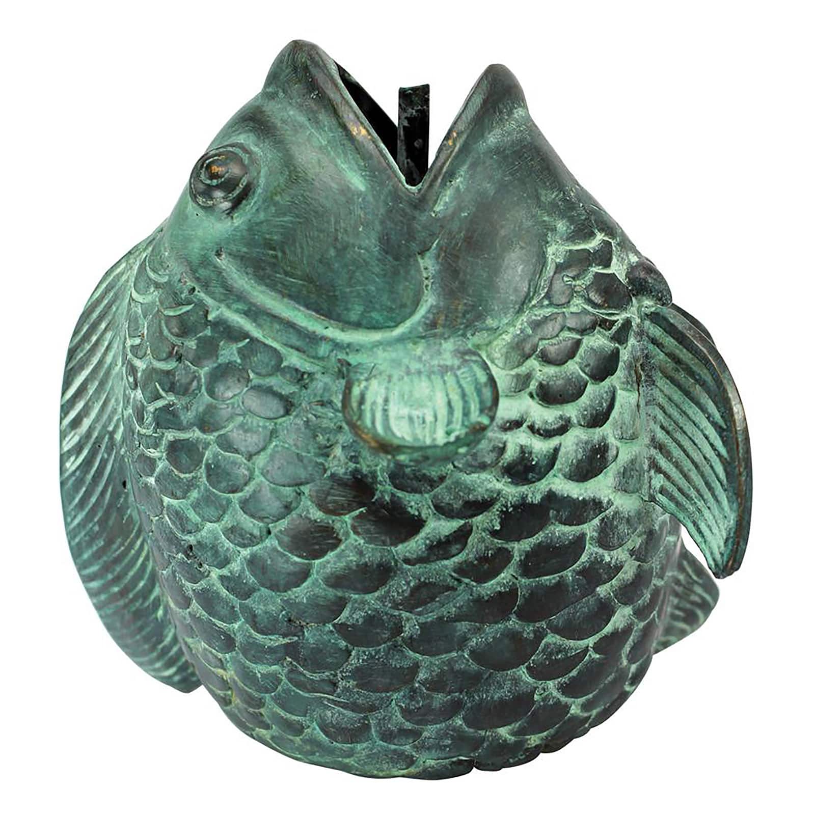 Design Toscano Small Dancing Asian Fish Bronze Spitting Garden Statue