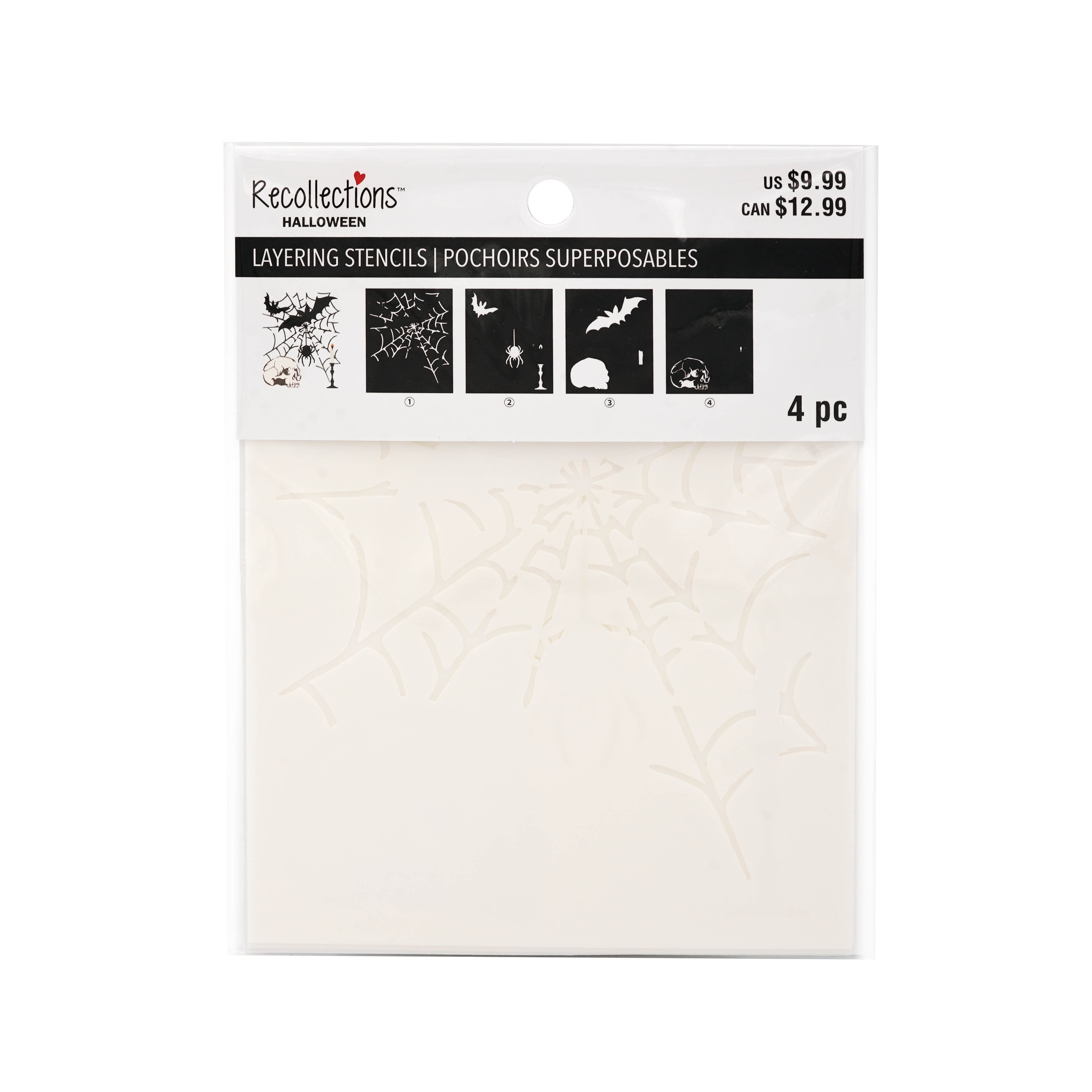 Bats, Skull & Spider's Web Layering Stencil Set by Recollections™
