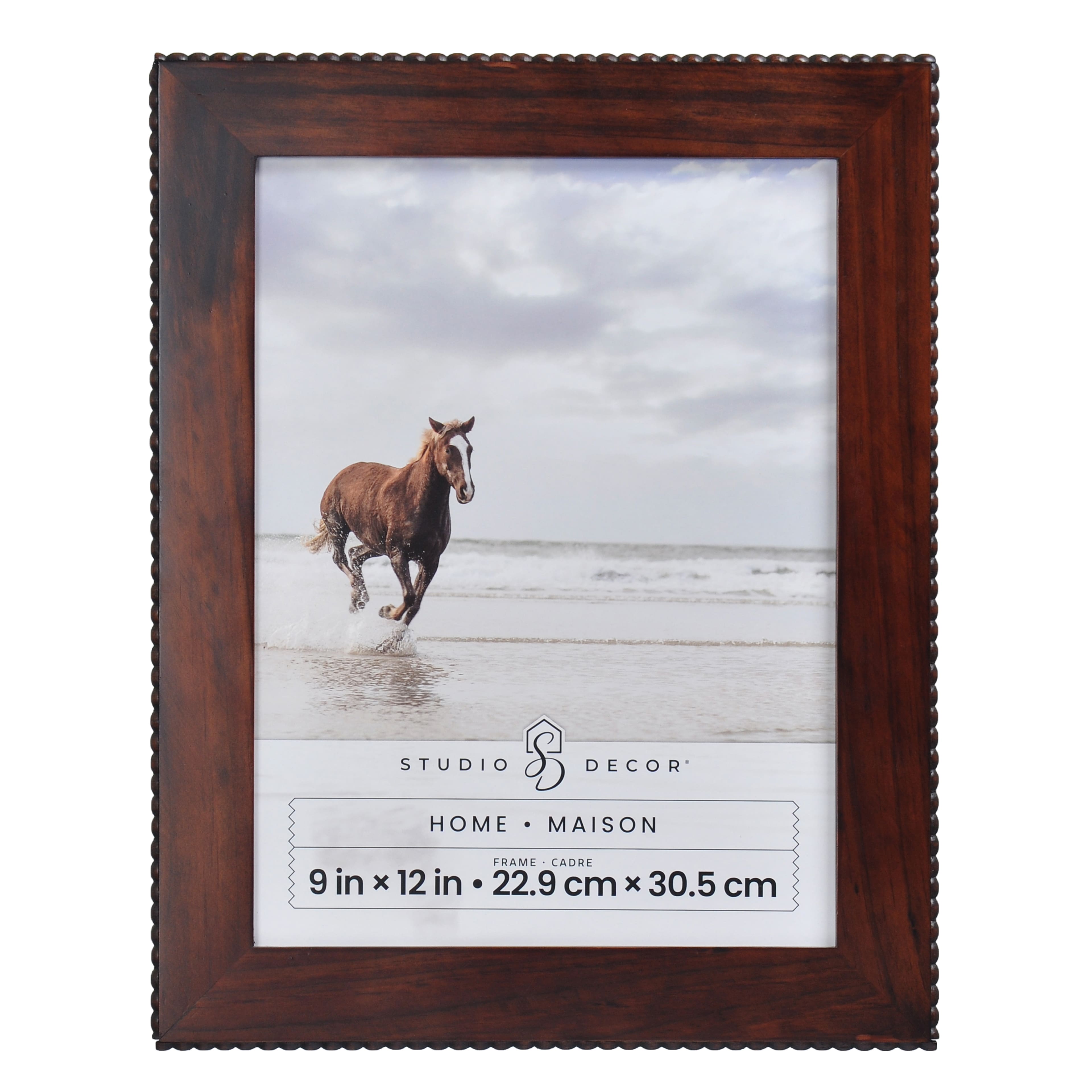 Home Brown with Beaded Edge Wood Wall Frame by Studio D&#xE9;cor&#xAE;