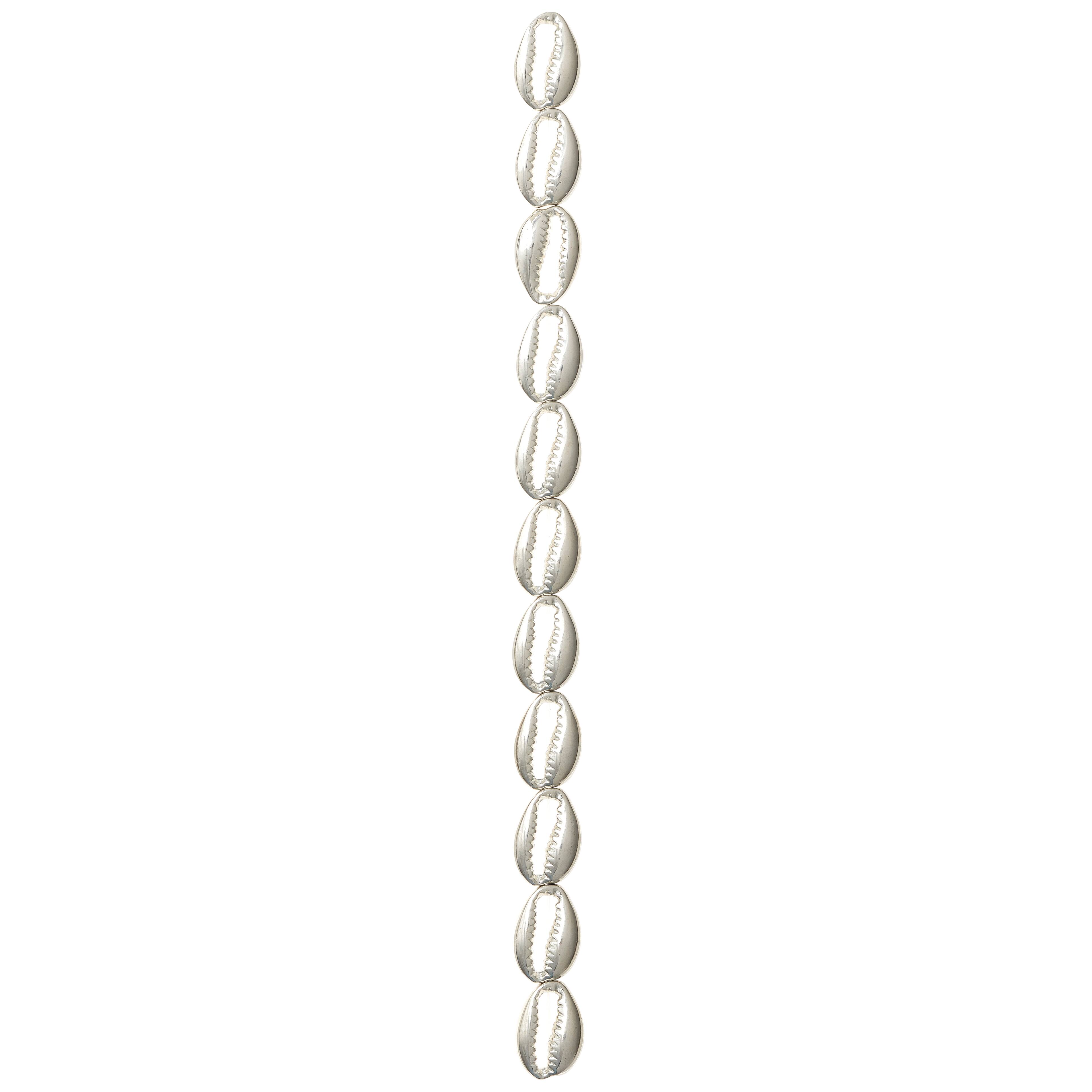 12 Packs: 11 ct. (132 total) Rhodium Zinc Alloy Cowry Shell, 17mm by Bead Landing&#xAE;