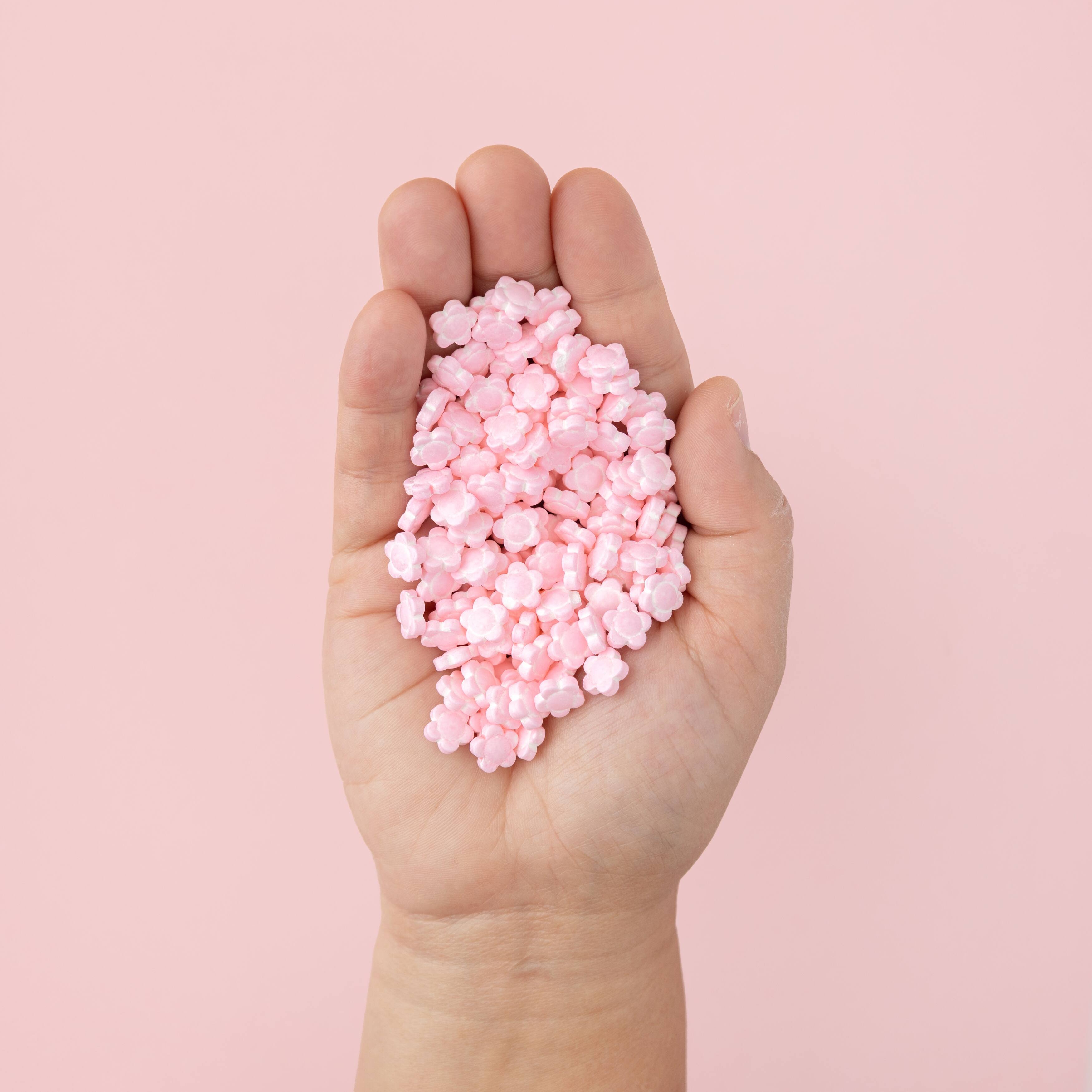 AC Food Crafting 5 Petal Flower Bulk Polished Pressed Candy Sprinkles, 25lb.