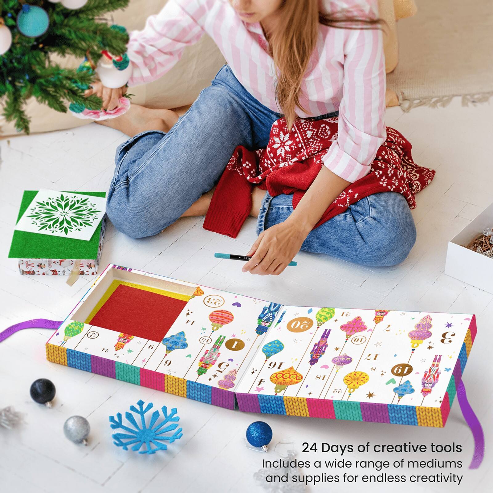 Arteza&#xAE; 24 Day Nutcracker Fine Art Christmas 2023 Advent Calendar