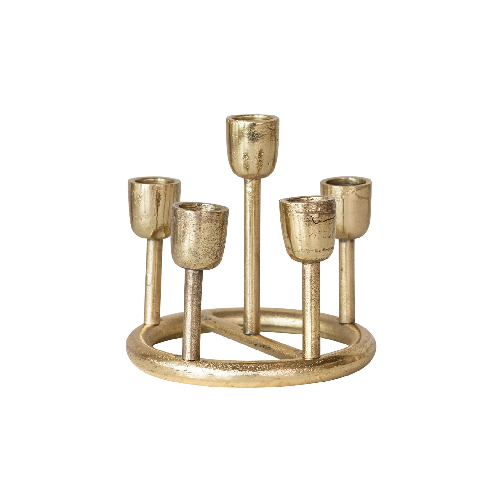 Hello Honey&#xAE; 5.5&#x22; Gold Finish Aluminum Advent Taper Candleholder