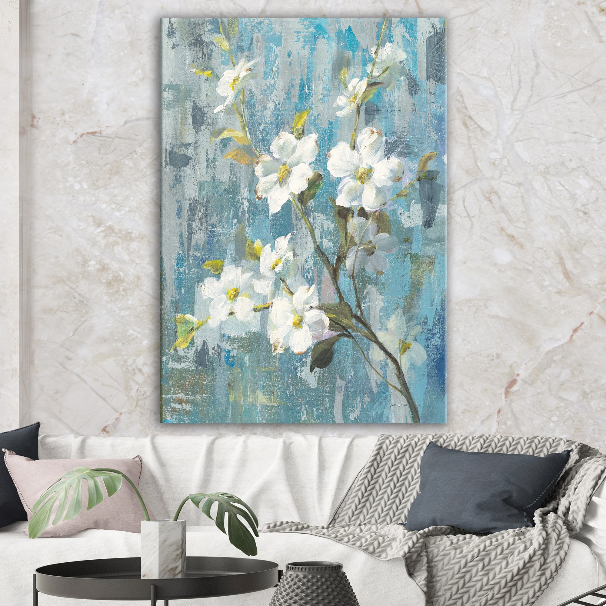 Designart - Pastel Magnolia II - Floral &#x26; Botanical Premium Canvas Wall Art