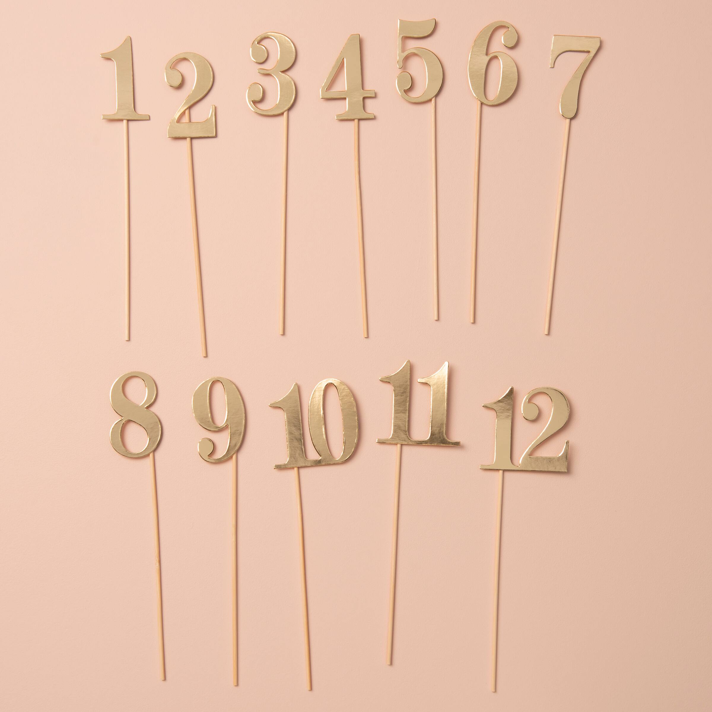 6 Pack: 1-12 Gold Table Numbers by Celebrate It&#x2122;