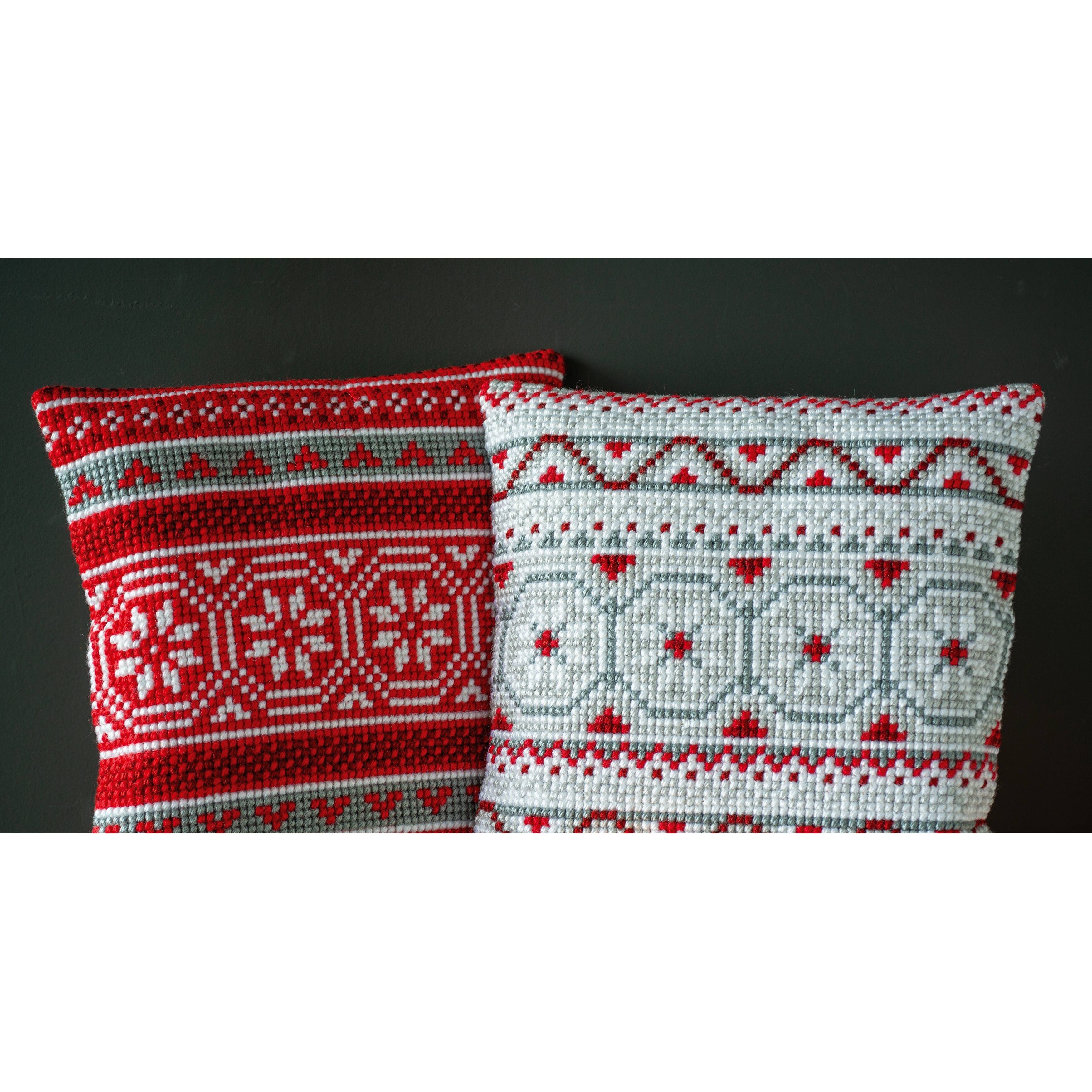 Vervaco Norwegian Motif Stamped Cross Stitch Cushion Kit