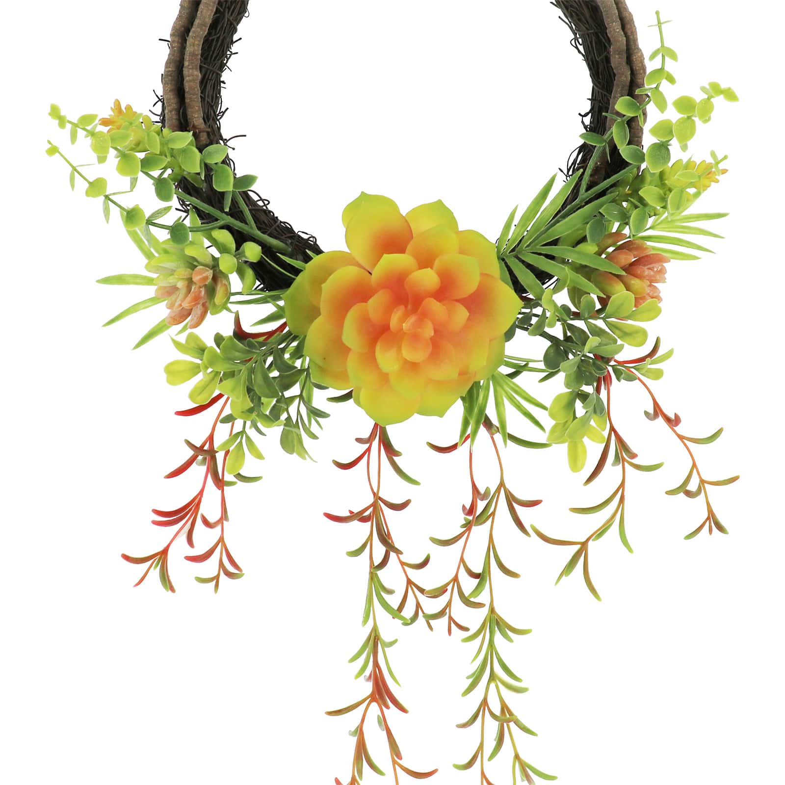 19&#x22; Yellow &#x26; Green Succulent Half Wreath by Ashland&#xAE;