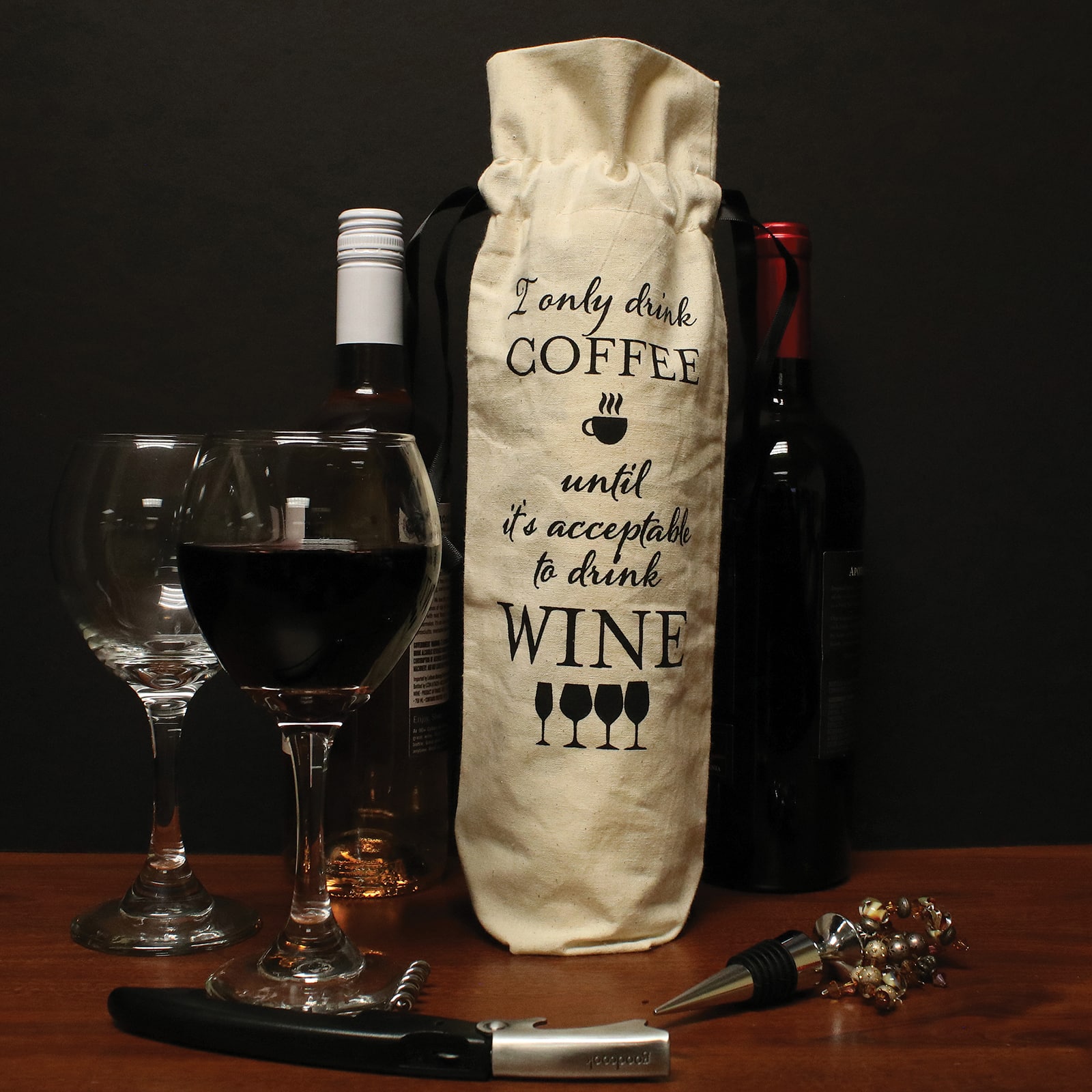 Personality Case&#x2122; Coffee Canvas Wine Bag