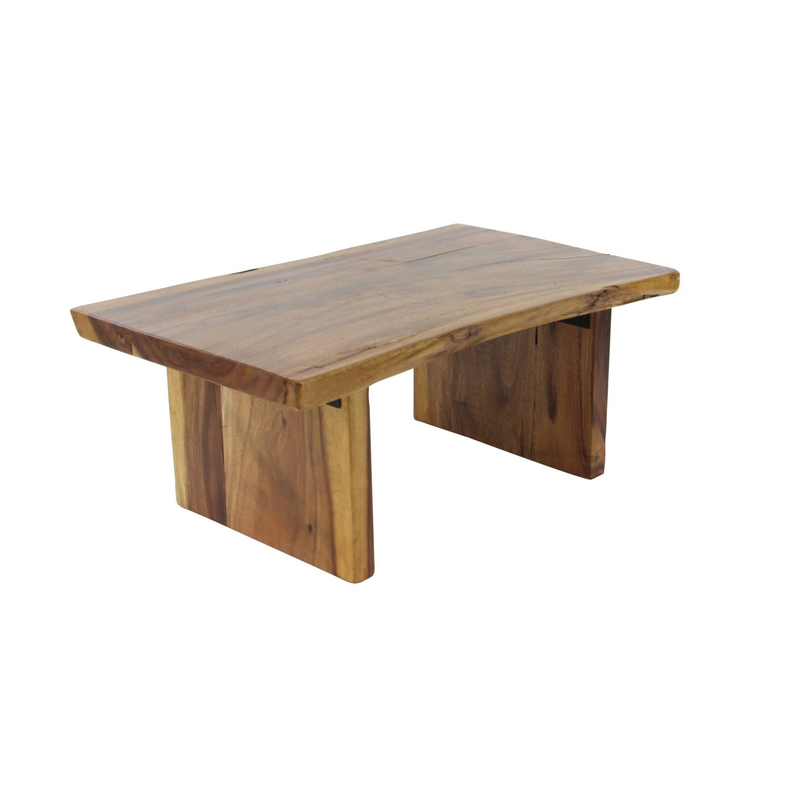 Brown Wood Contemporary Coffee Table, 16&#x22; x  40&#x22; x  24&#x22;