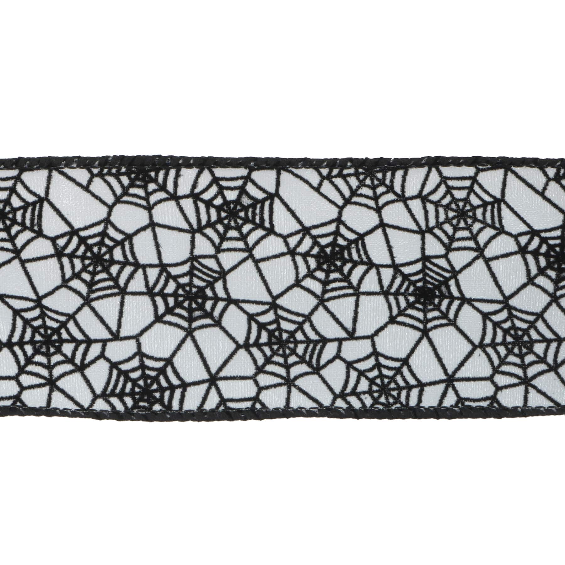 2.5" x 20ft. Black Sheer Wired Spiderweb Ribbon by Celebrate It® Halloween