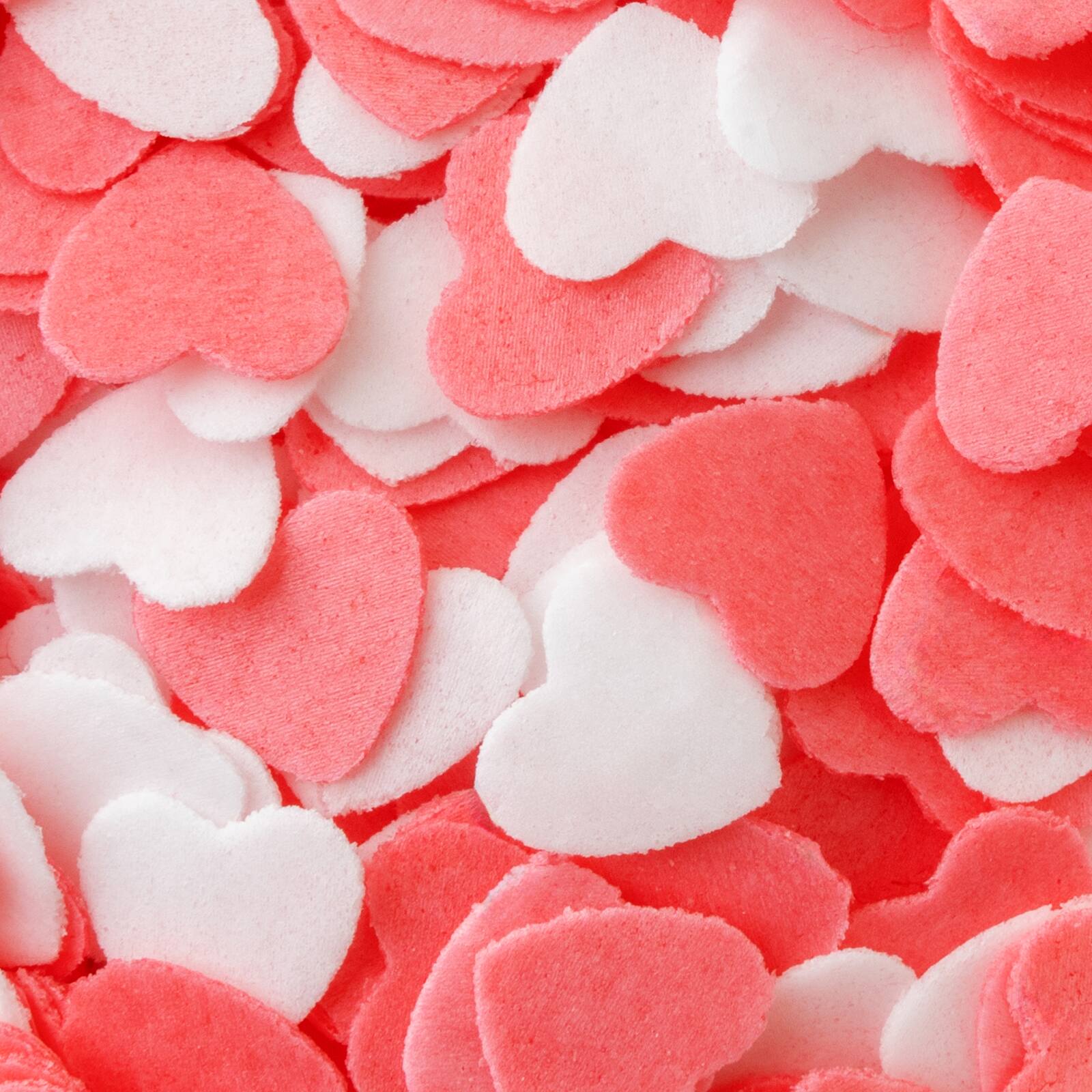 Sweet Tooth Fairy&#xAE; Red &#x26; White Heart Wafer Edible Confetti