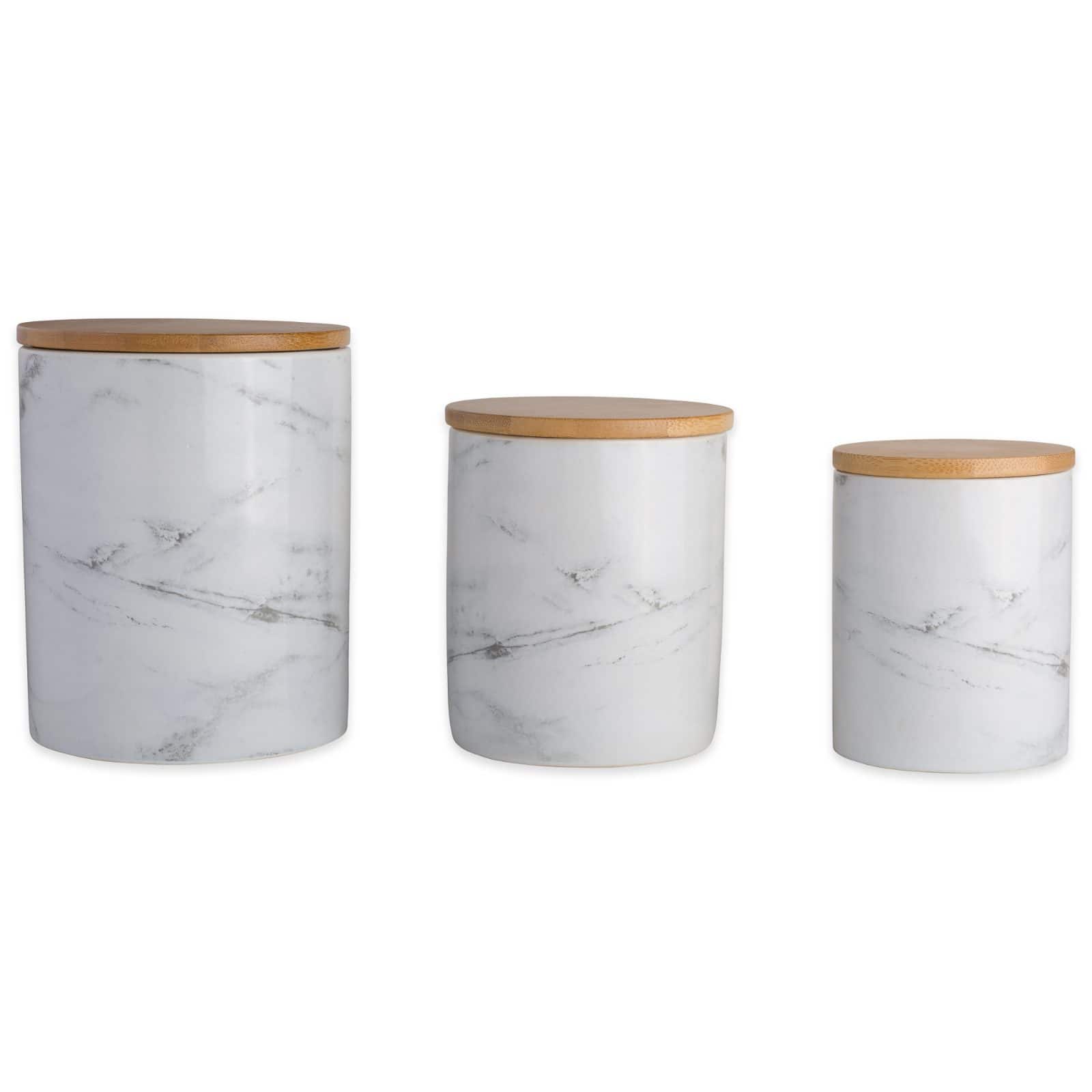 DII&#xAE; White Marble Ceramic Canister Set