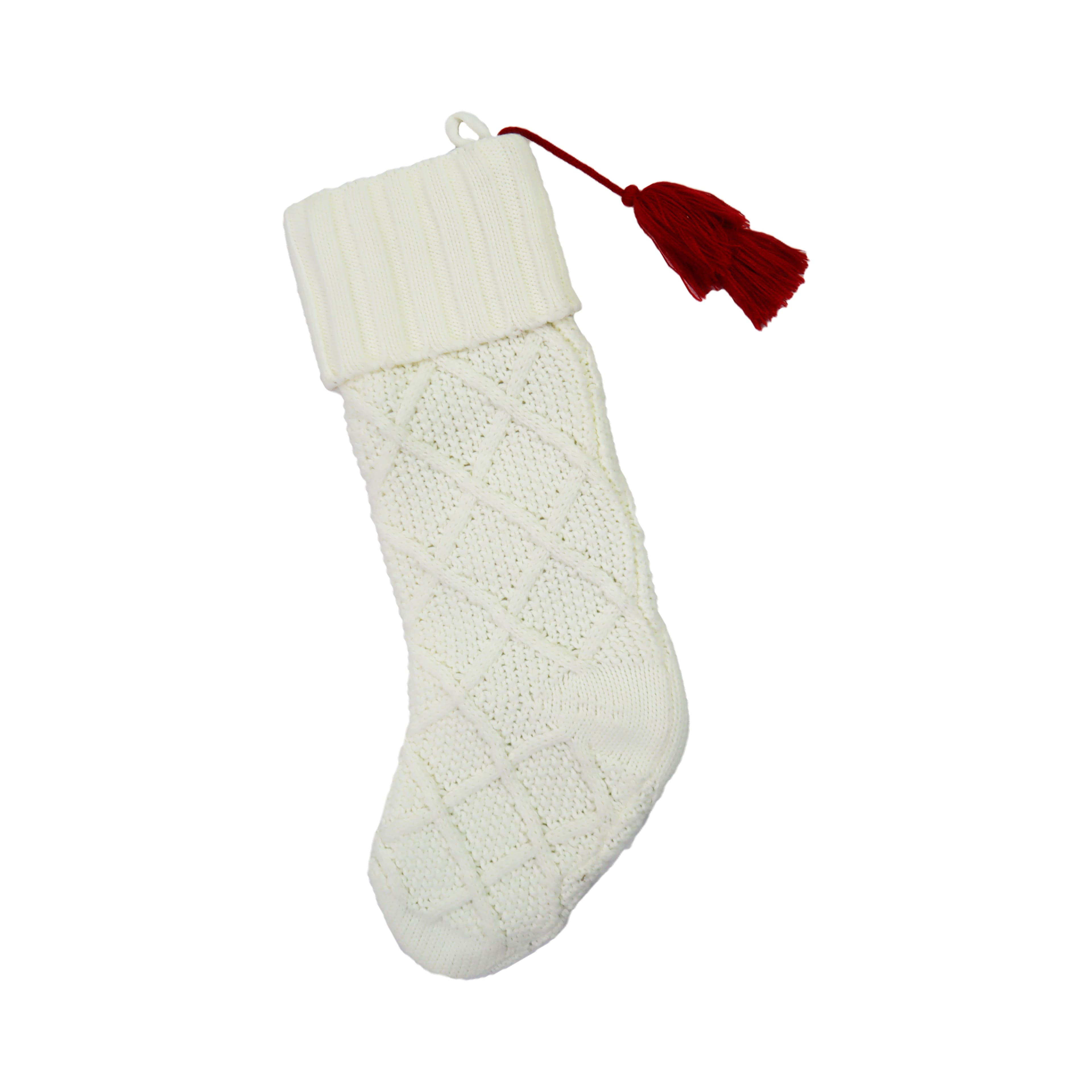 Assorted 21&#x22; Knit Pom Pom Dots Stocking, 1pc. by Ashland&#xAE;