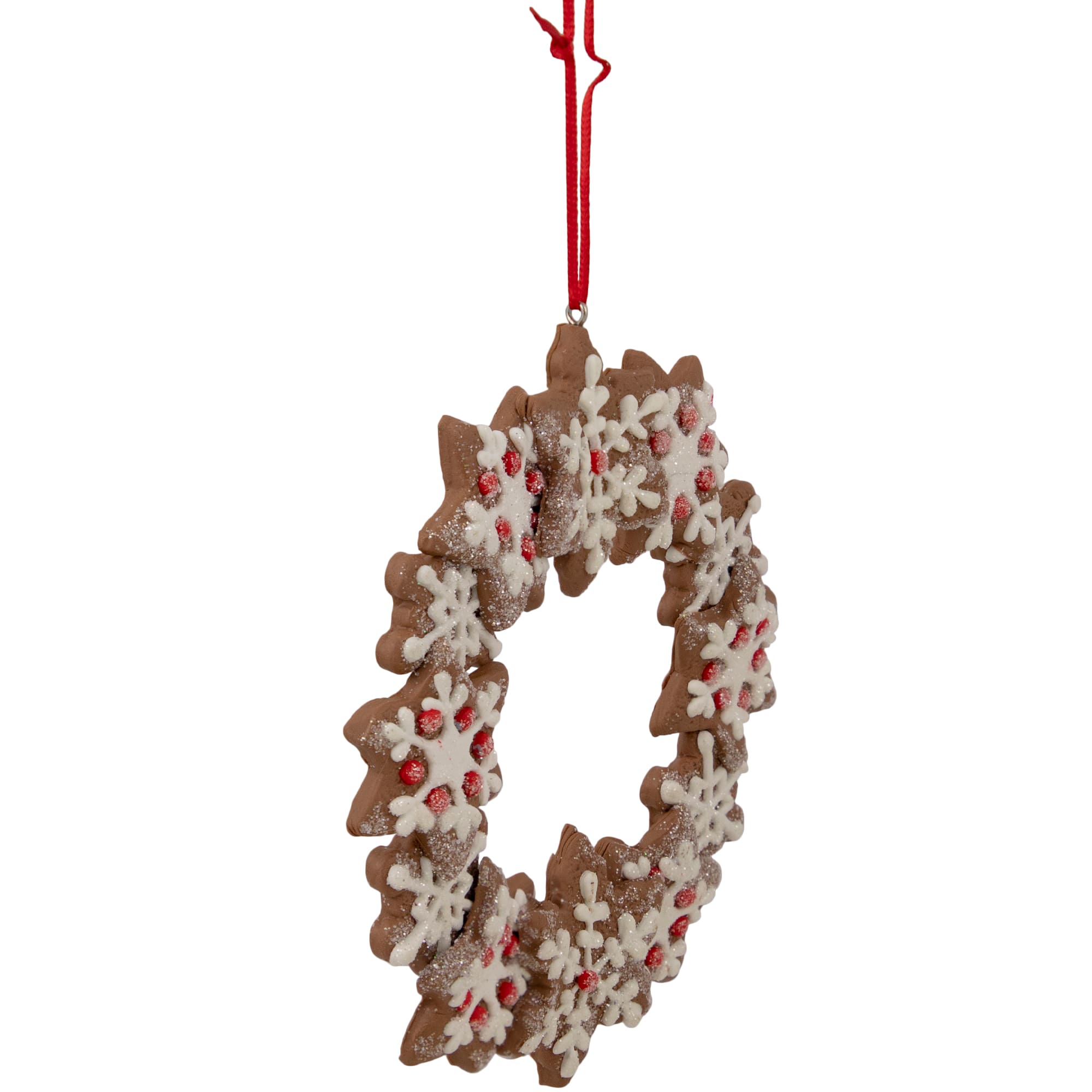5&#x22; Gingerbread Snowflake Wreath Ornament