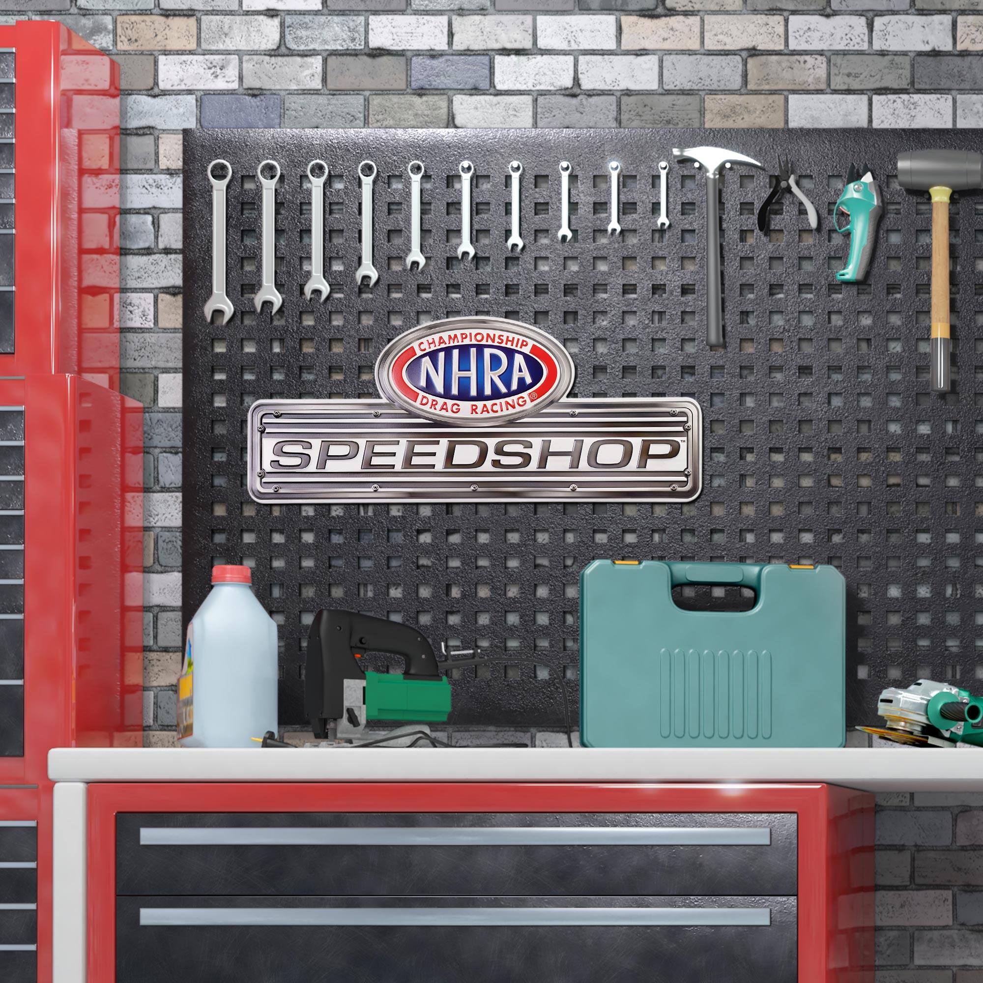 NHRA&#xAE; Speed Shop Embossed Shaped Metal Wall Sign
