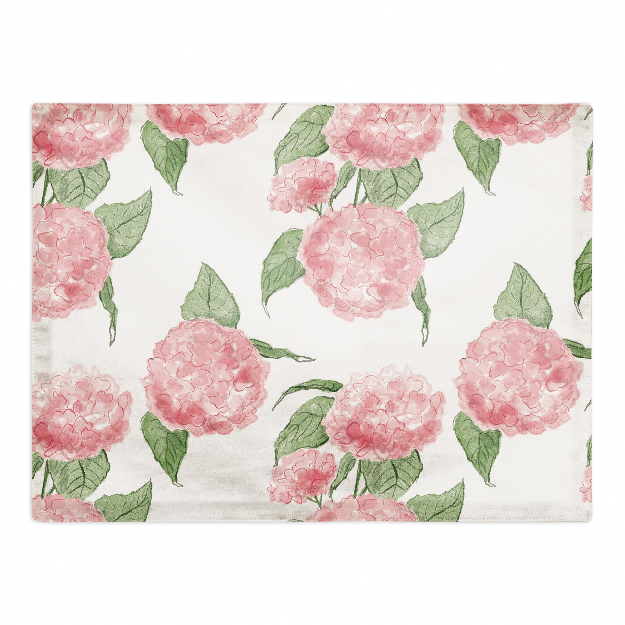 Pink Hydrangea Pattern 18" x 14" Cotton Twill Placemat