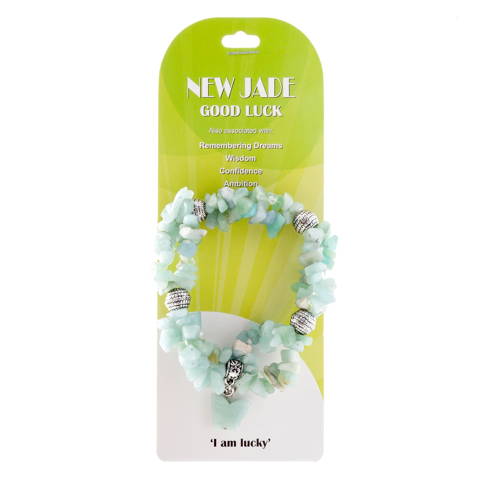 John Bead New Jade Green Amazonite Natural Stone 2-Strand Bracelet with Butterfly Charm