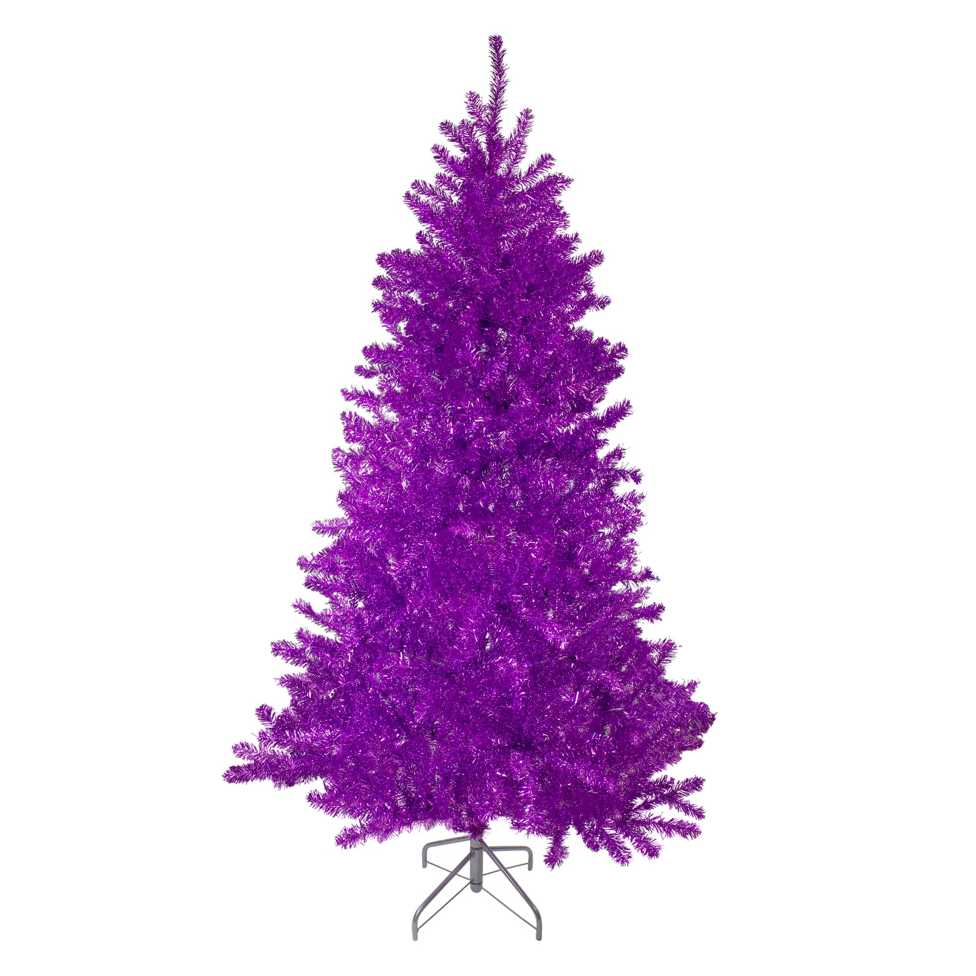 6ft. Unlit Metallic Purple Tinsel Artificial Christmas Tree