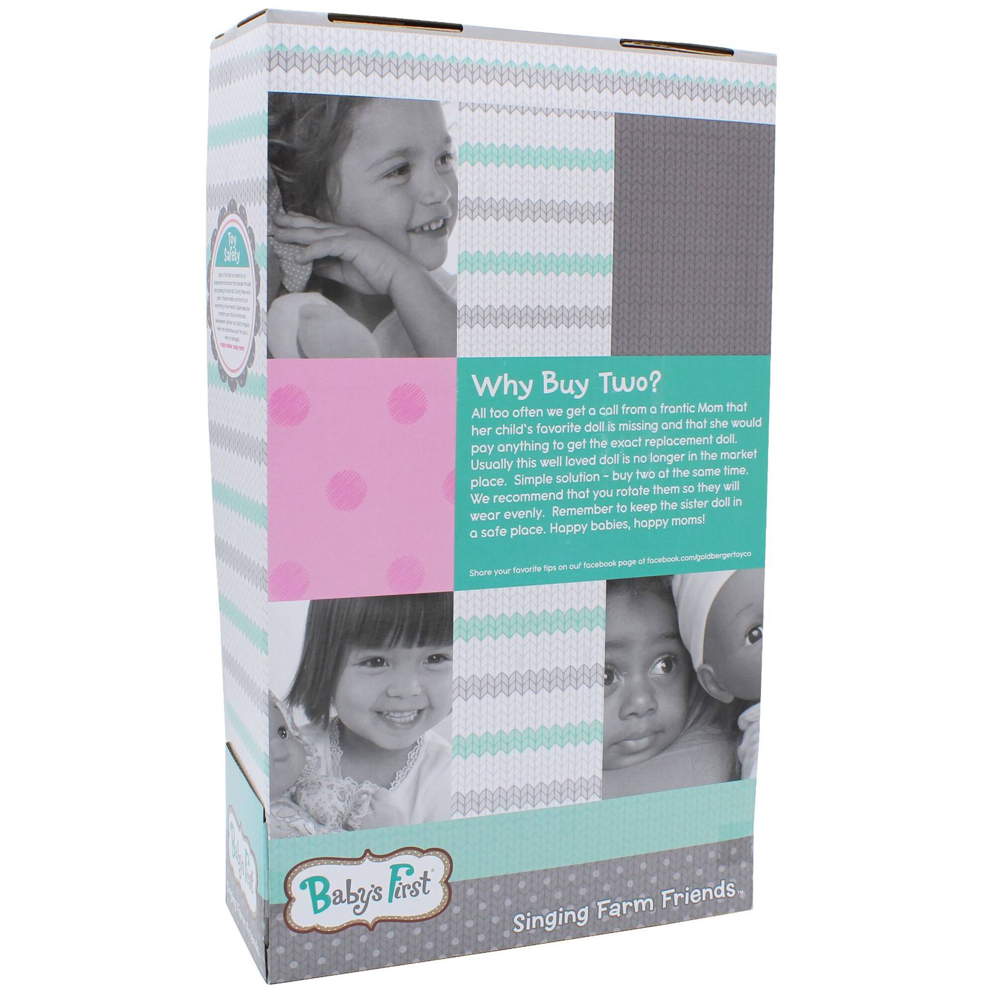 Goldberger Baby's First® Singing Farm Friends™ Bilingual Baby Doll with Cow Outfit