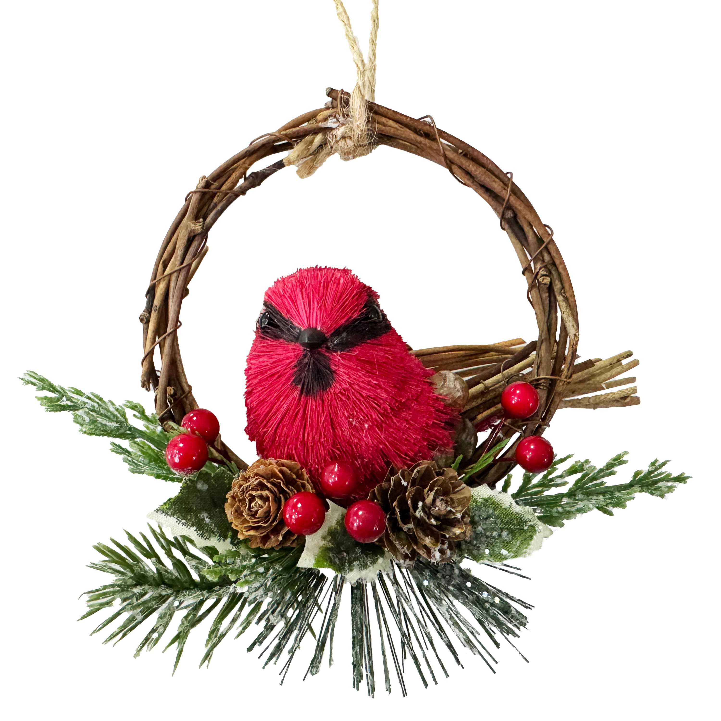 4&#x22; Red Sisal Bird Natural Decorative Ornament by Ashland&#xAE;