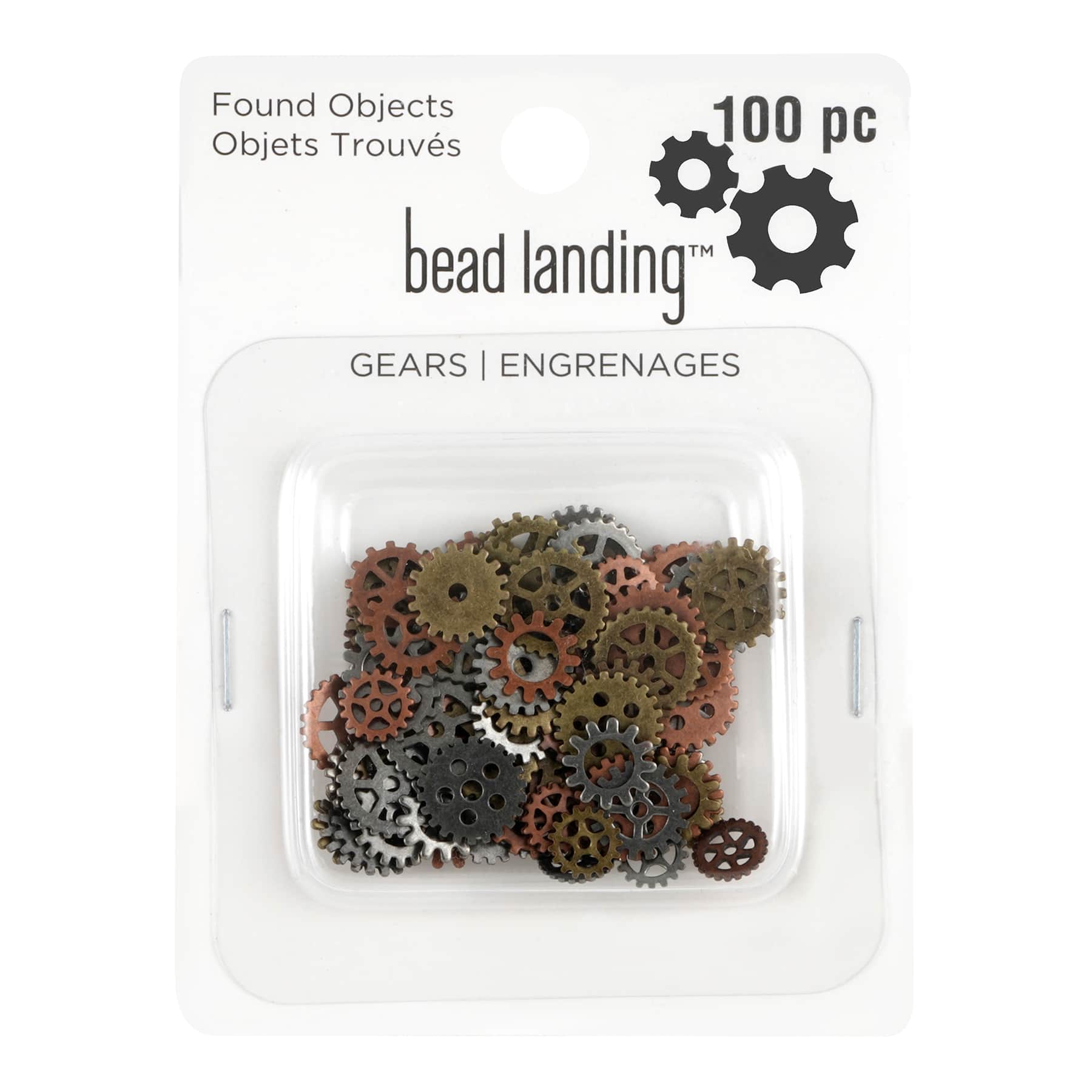12 Packs: 100 ct. (1,200 total) Found Objects Mini Metal Gears by Bead Landing&#x2122;