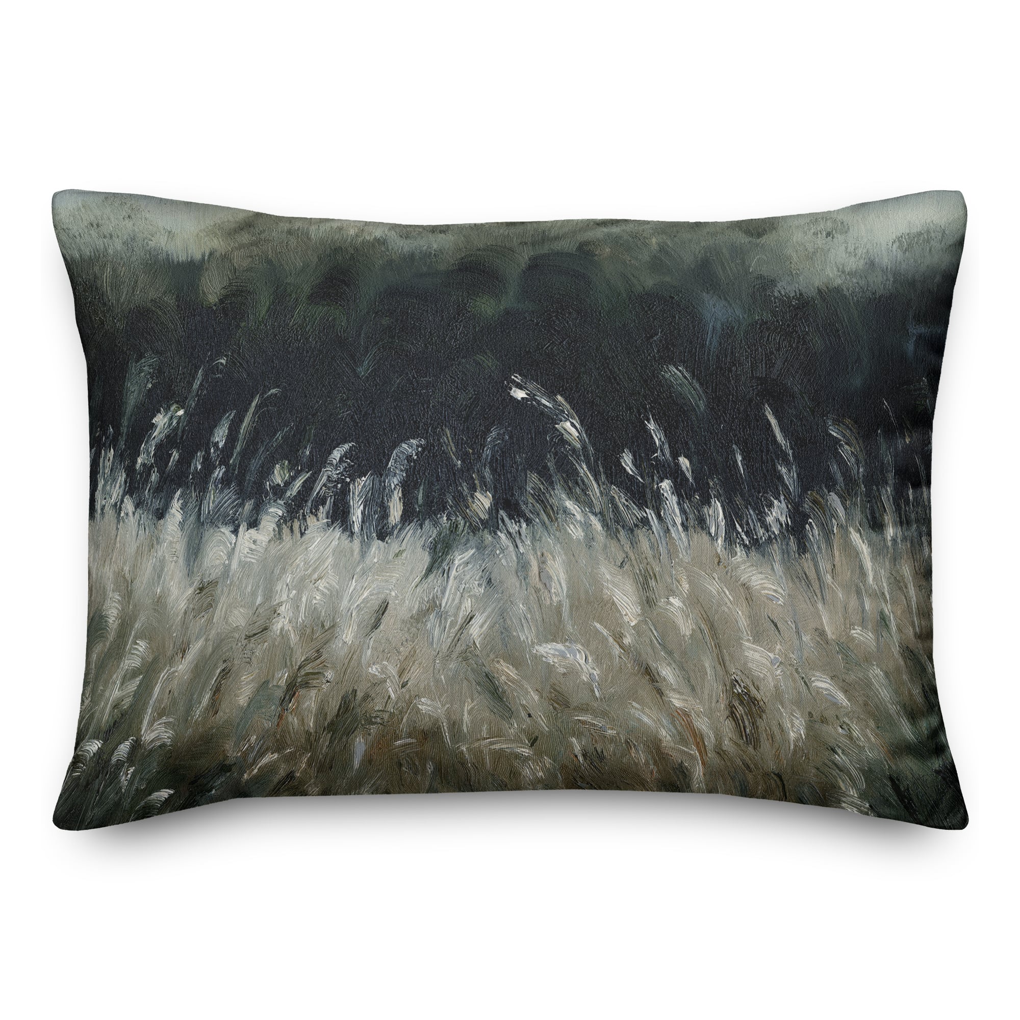 Moody Grass Scene Throw Pillow