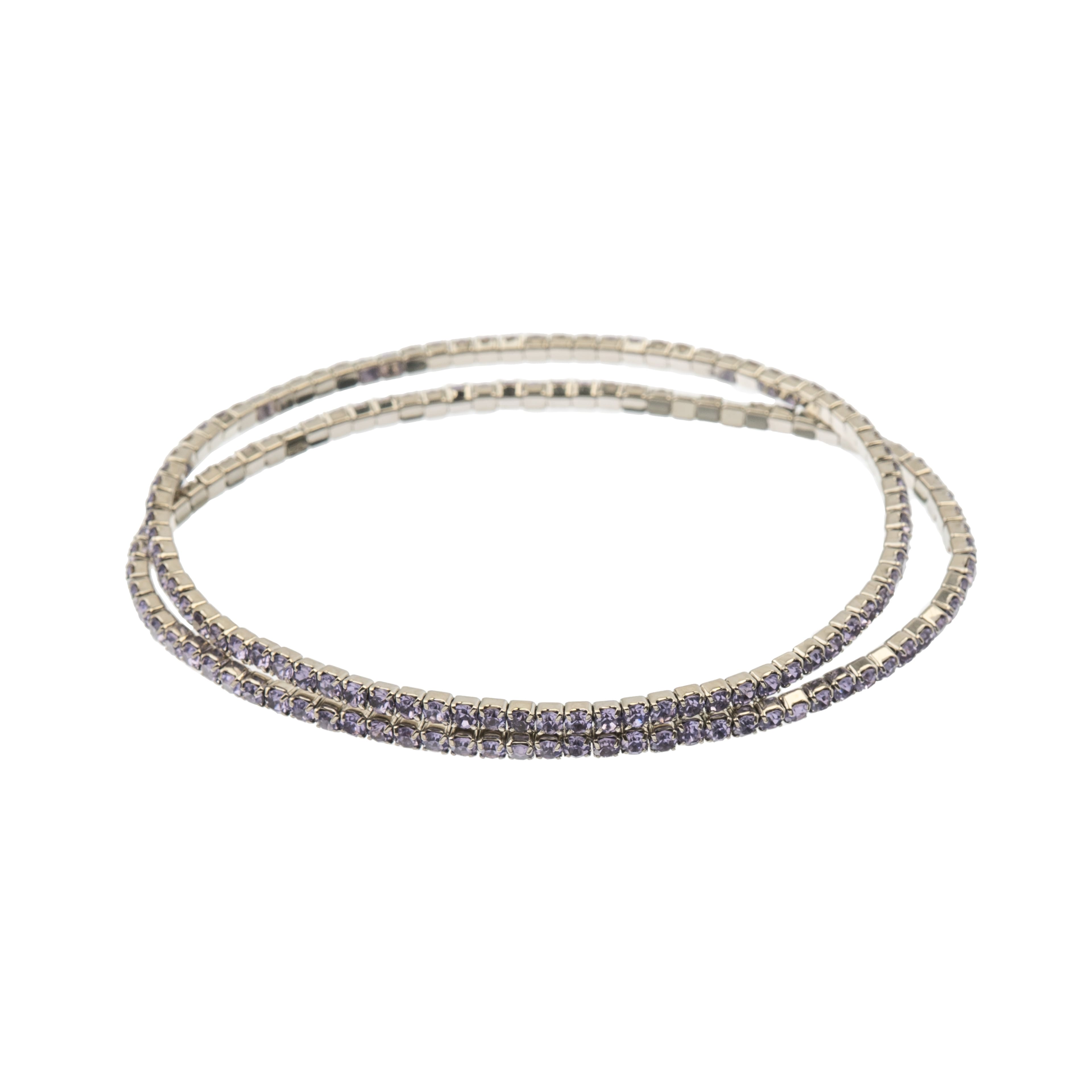 Crystal Lane DIY Silver & Violet Rhinestones Bracelets, 2ct.