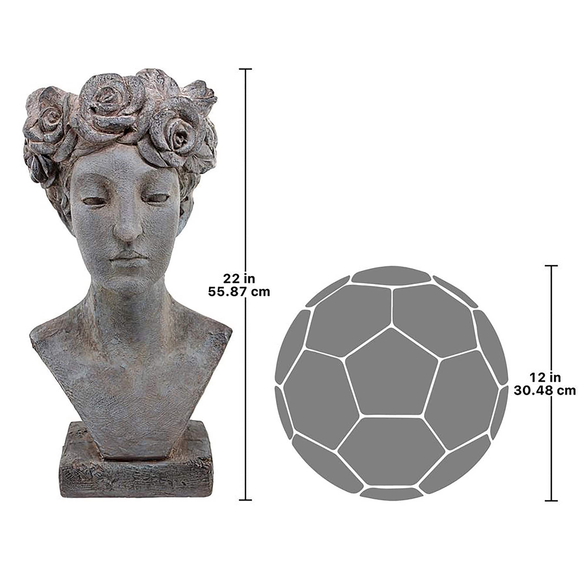 Design Toscano 12&#x22; Flora Roman Nymph of Flowers Sculptural Head Planter