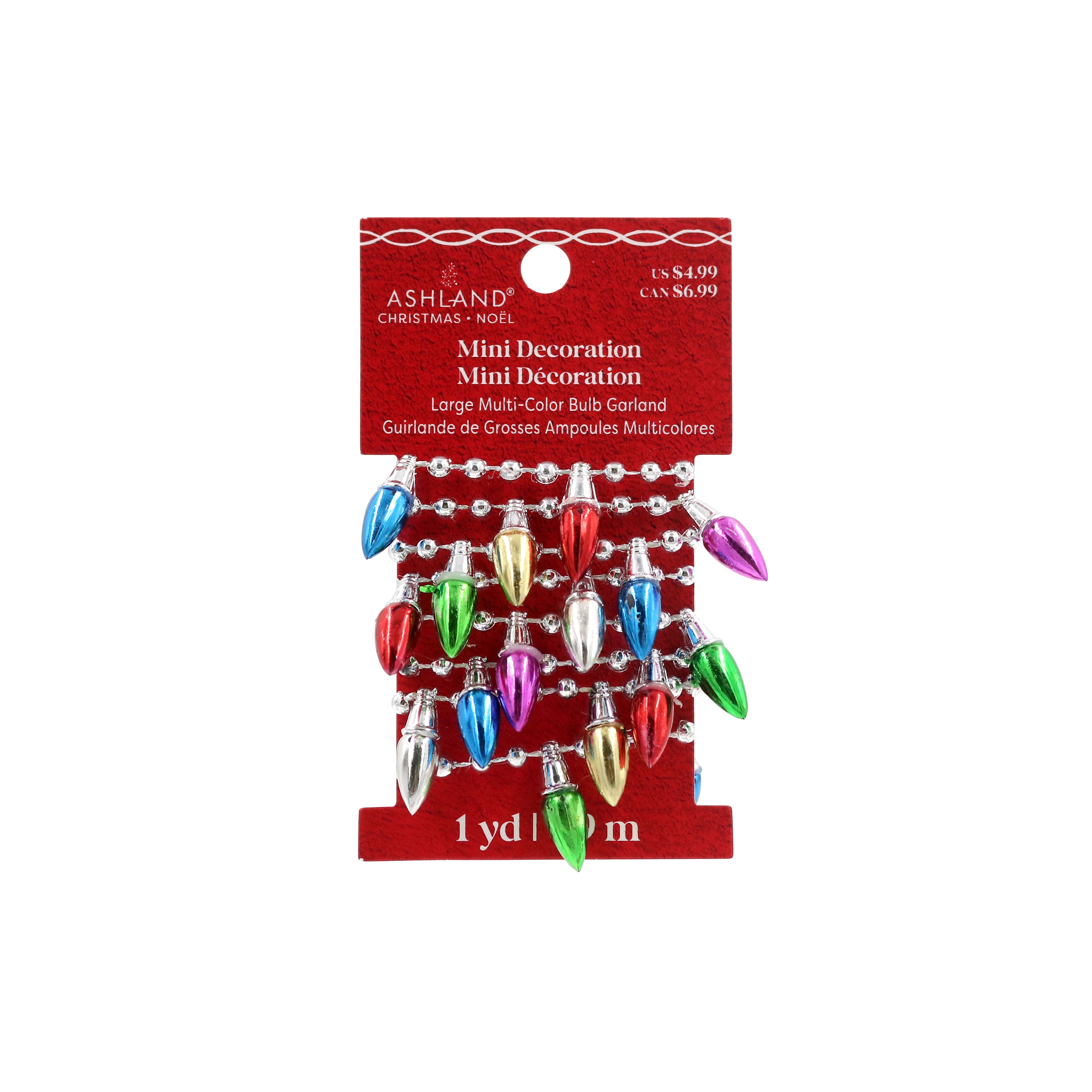 Mini Multicolor Shiny Light Bulb Garland by Ashland&#xAE;