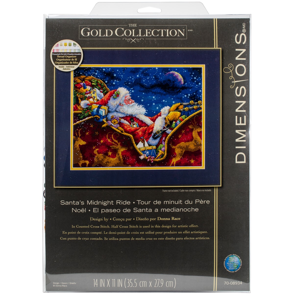 Dimensions® Gold Collection Santa's Midnight Ride Counted Cross Stitch Kit