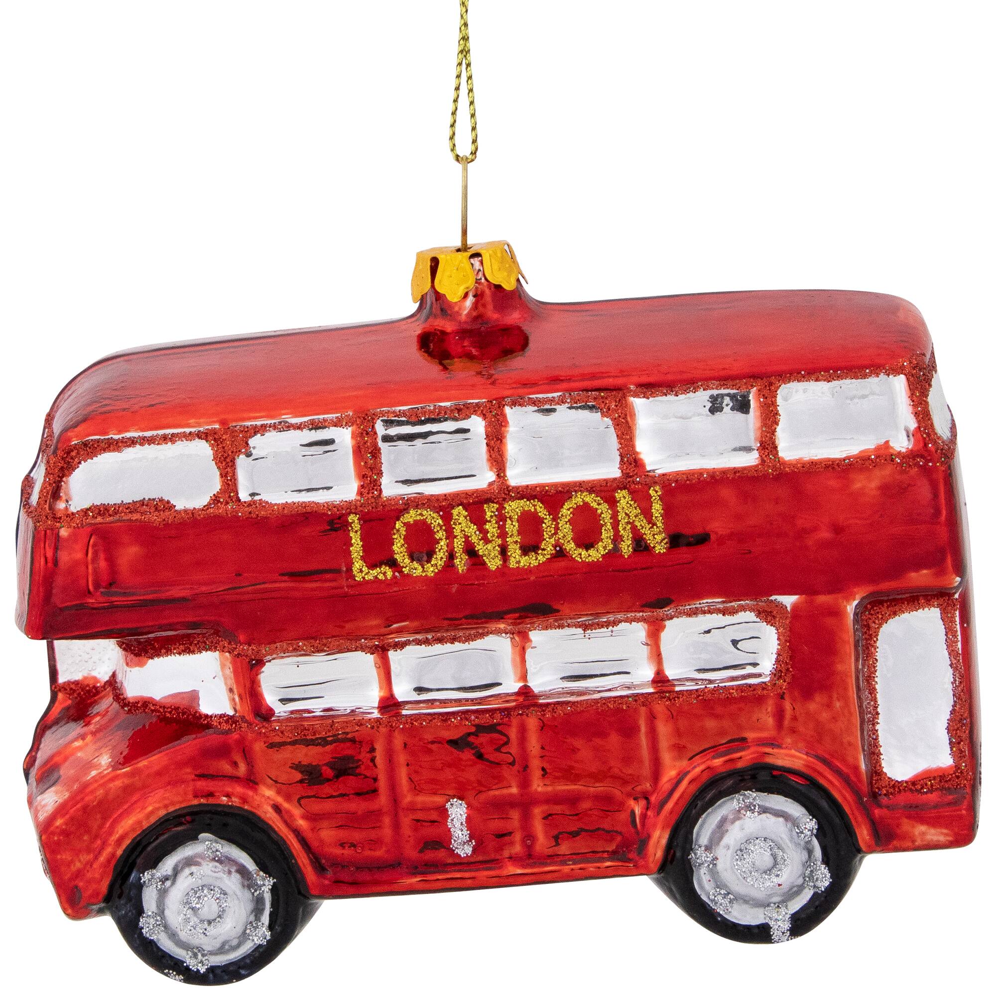 4.5&#x22; Red Double Decker London Tour Bus Christmas Ornament