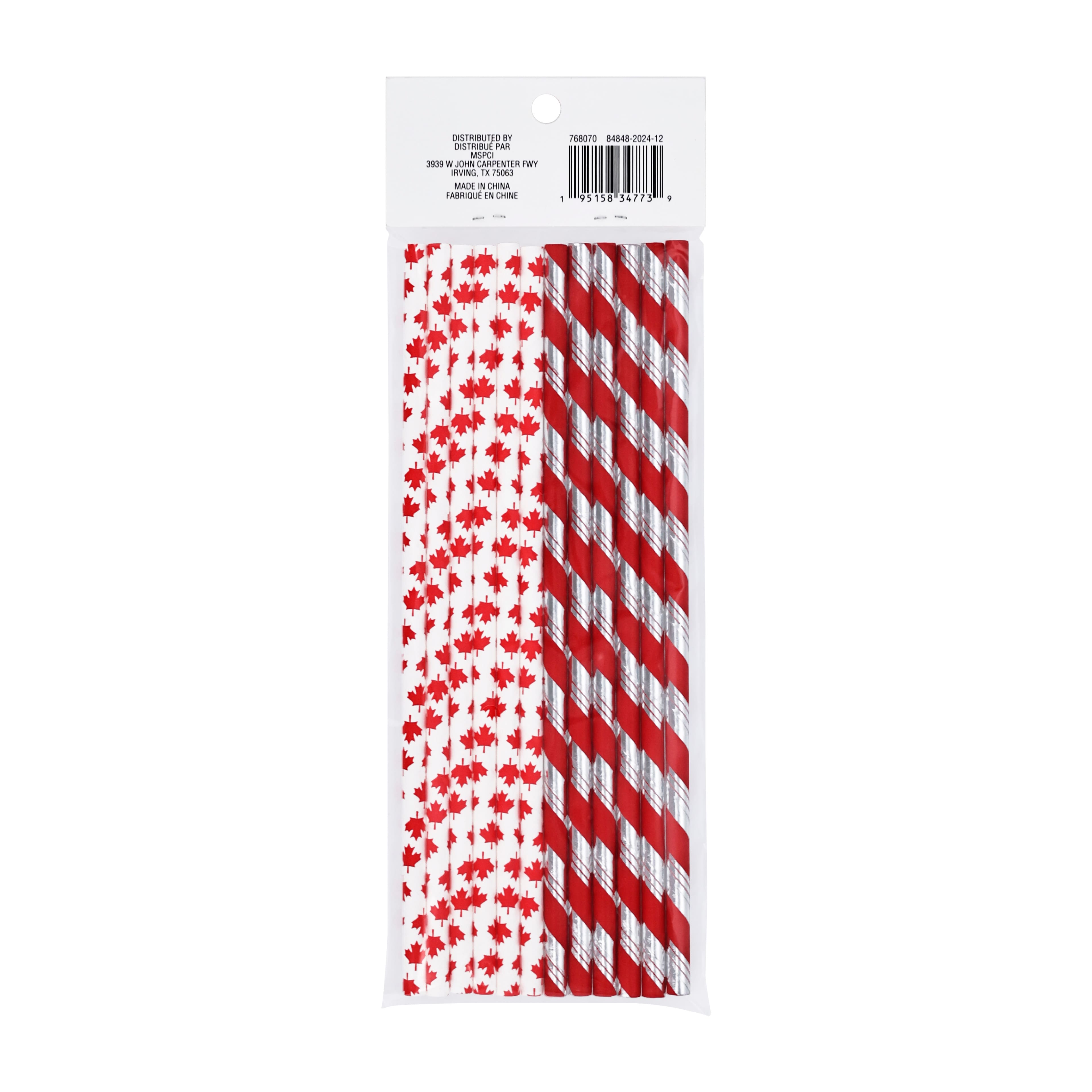 Canada Day Paper Straws, 12ct. by Celebrate It&#x2122;
