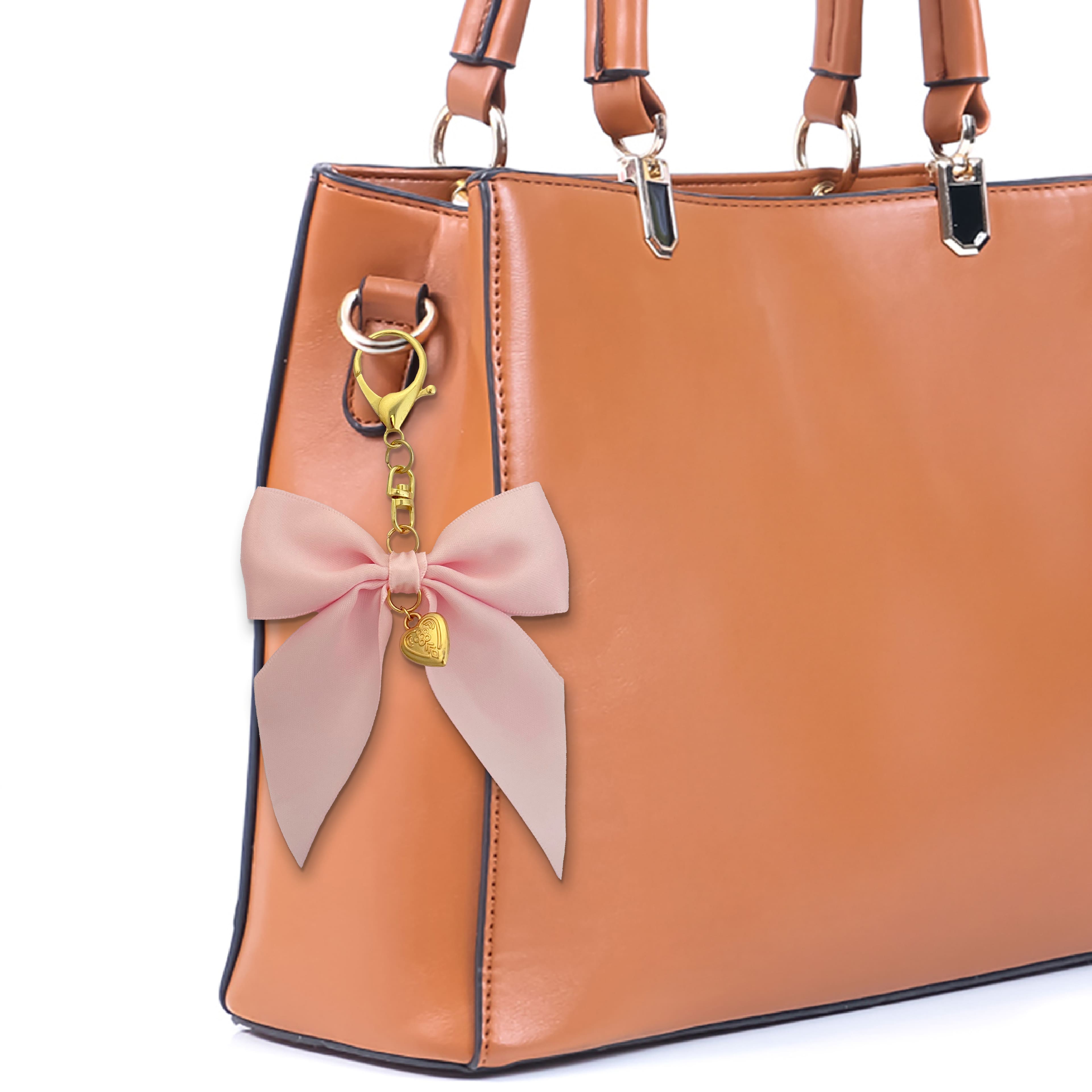 Blue Moon Studio&#x2122; Pink Fabric Bow Bag Charm
