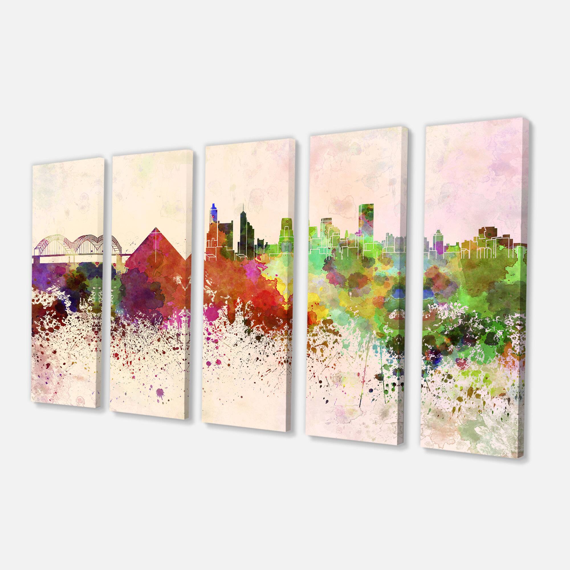 Designart - Memphis Skyline - Cityscape Canvas Artwork Print