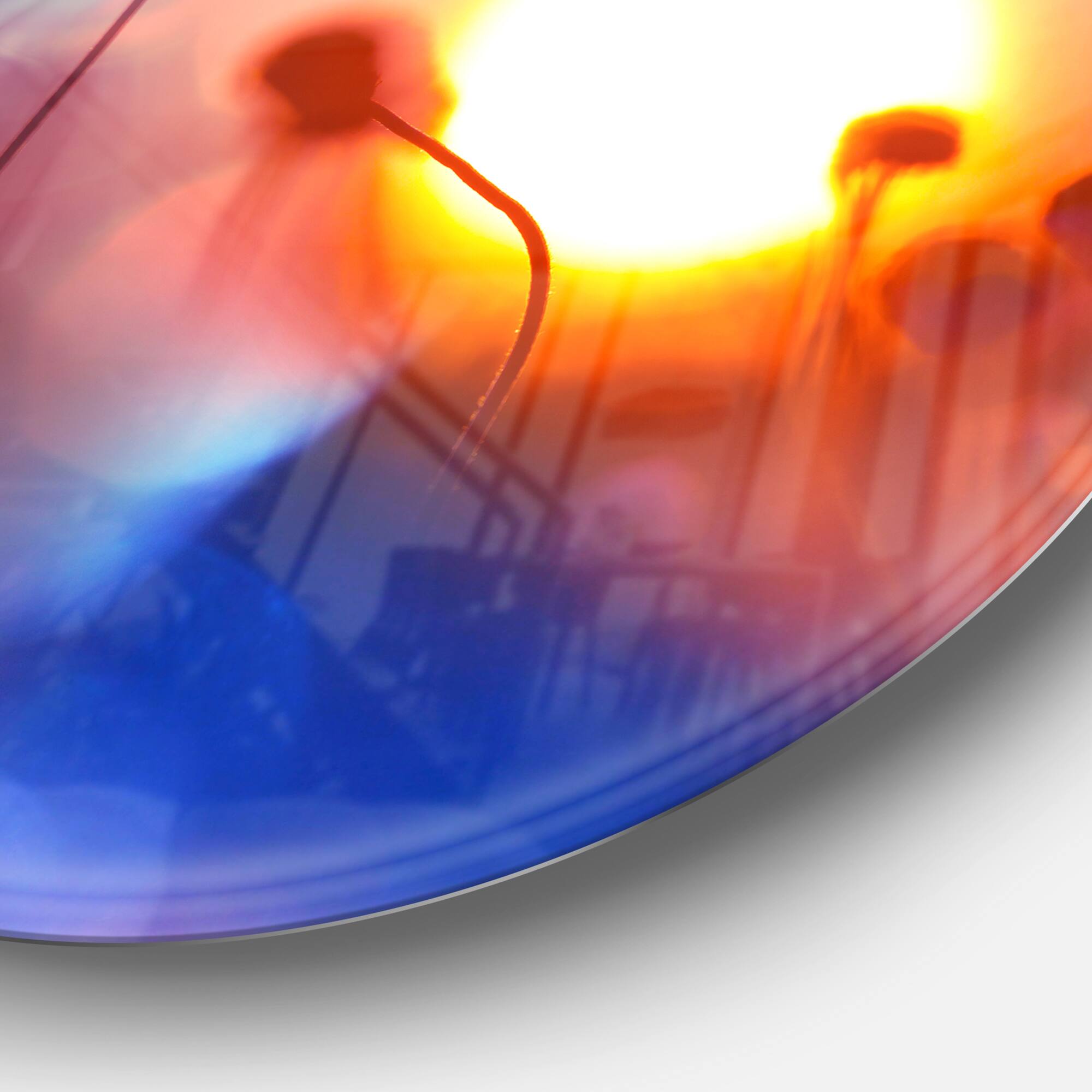 Designart - Beautiful Blurred Flowers At Sunset&#x27; Floral Metal Circle Wall Art
