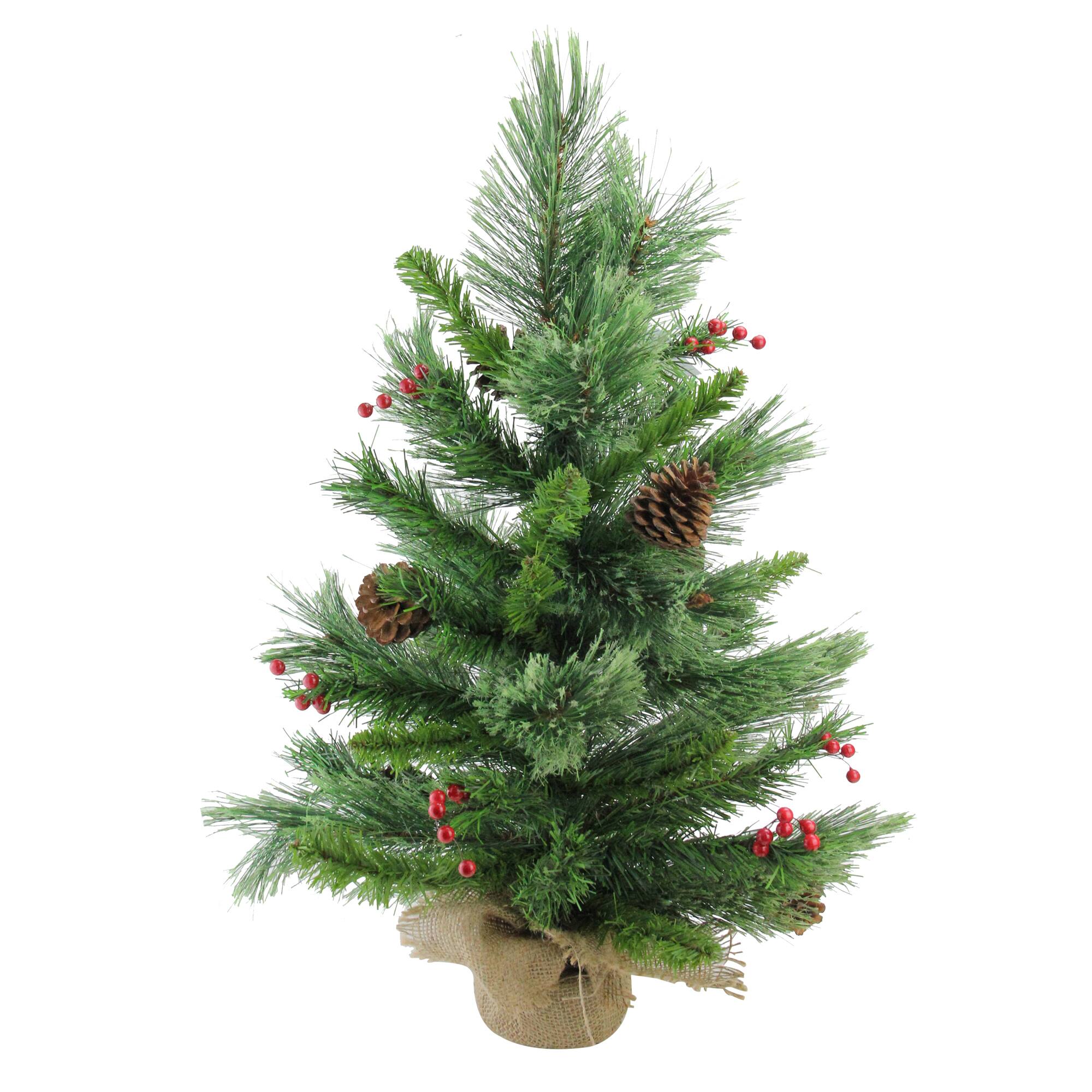 24" Unlit Mixed Cashmere Berry Pine Medium Artificial Christmas Tree