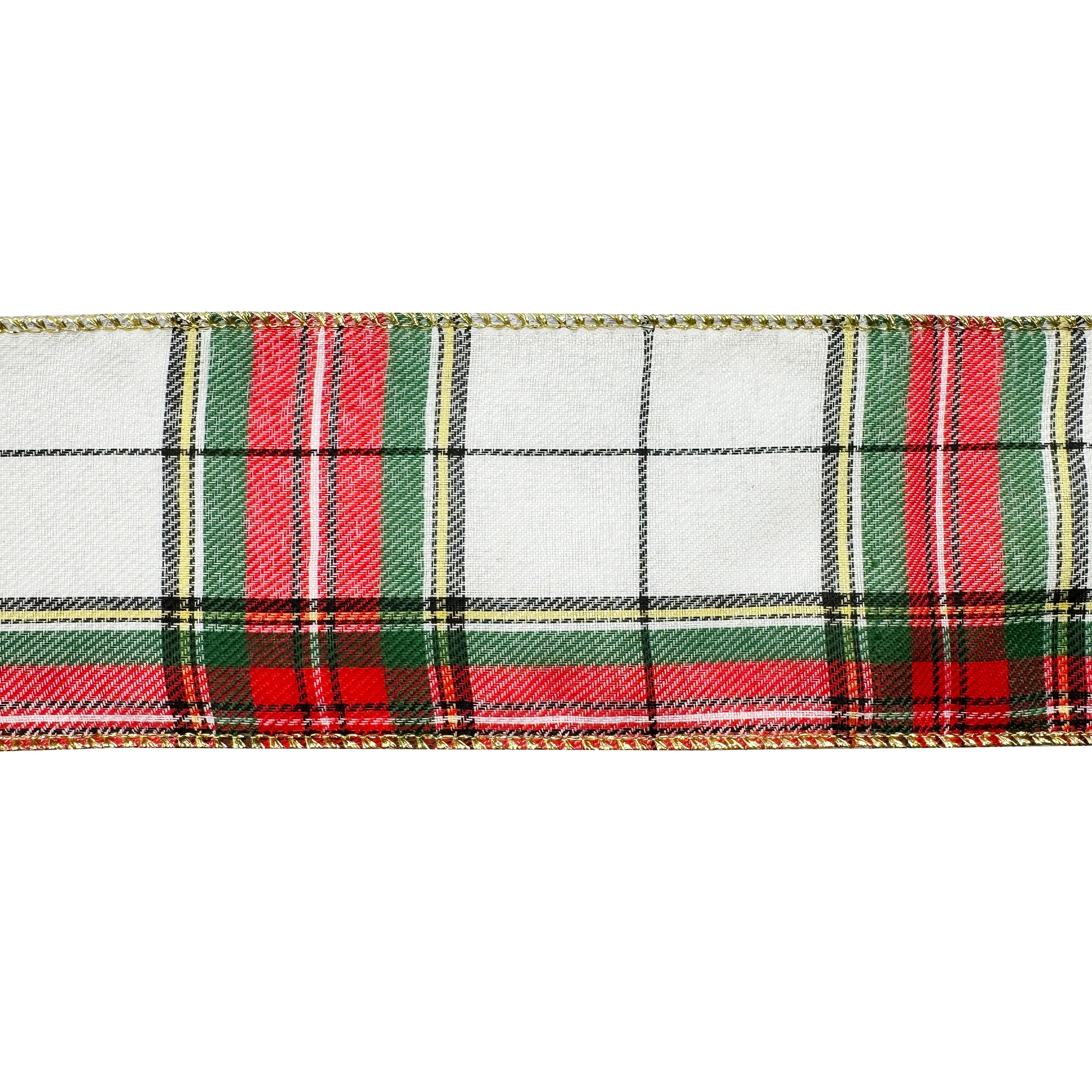 20.5&#x22; Green &#x26; Natural Plaid Tree Bow by Celebrate It&#xAE;
