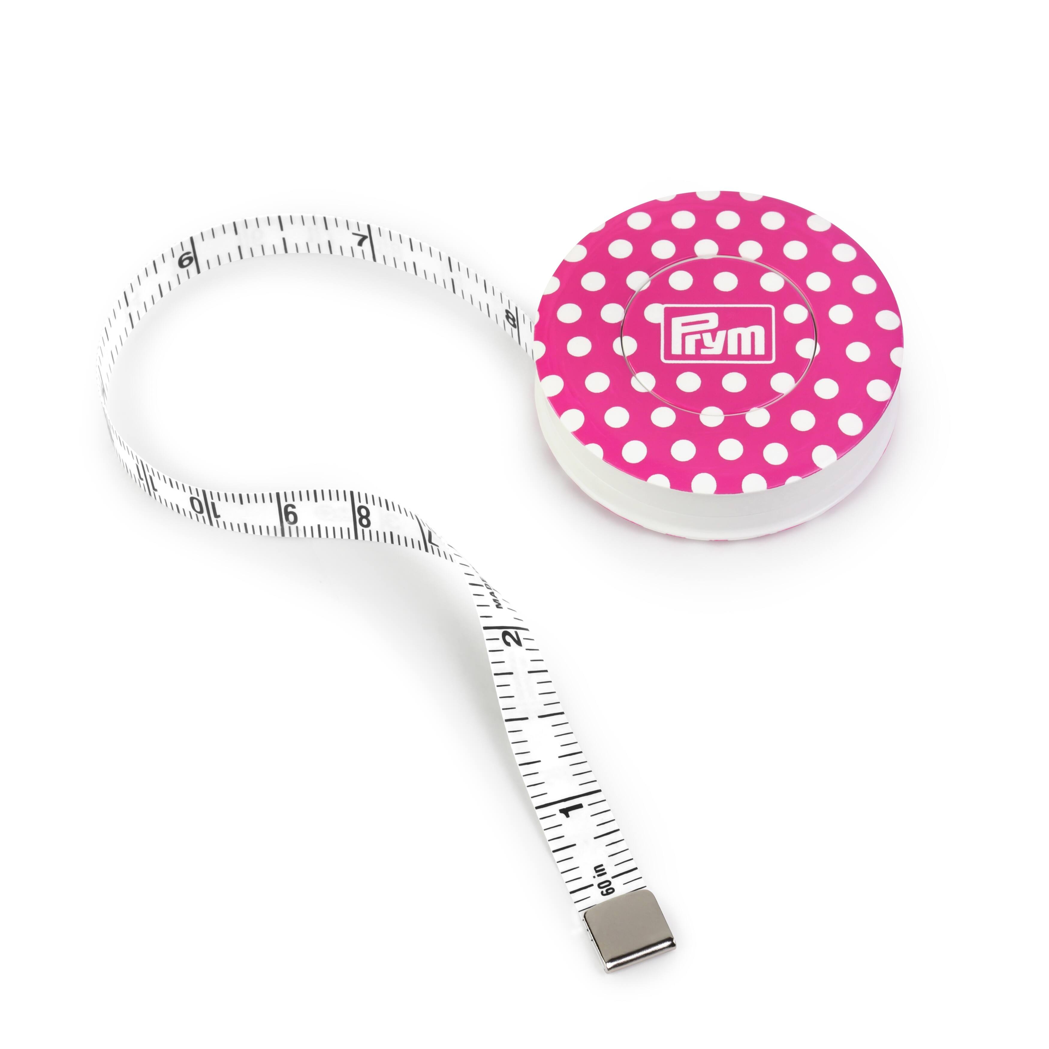 Prym® Love Pink with White Polka Dots 60" Spring Tape Measure
