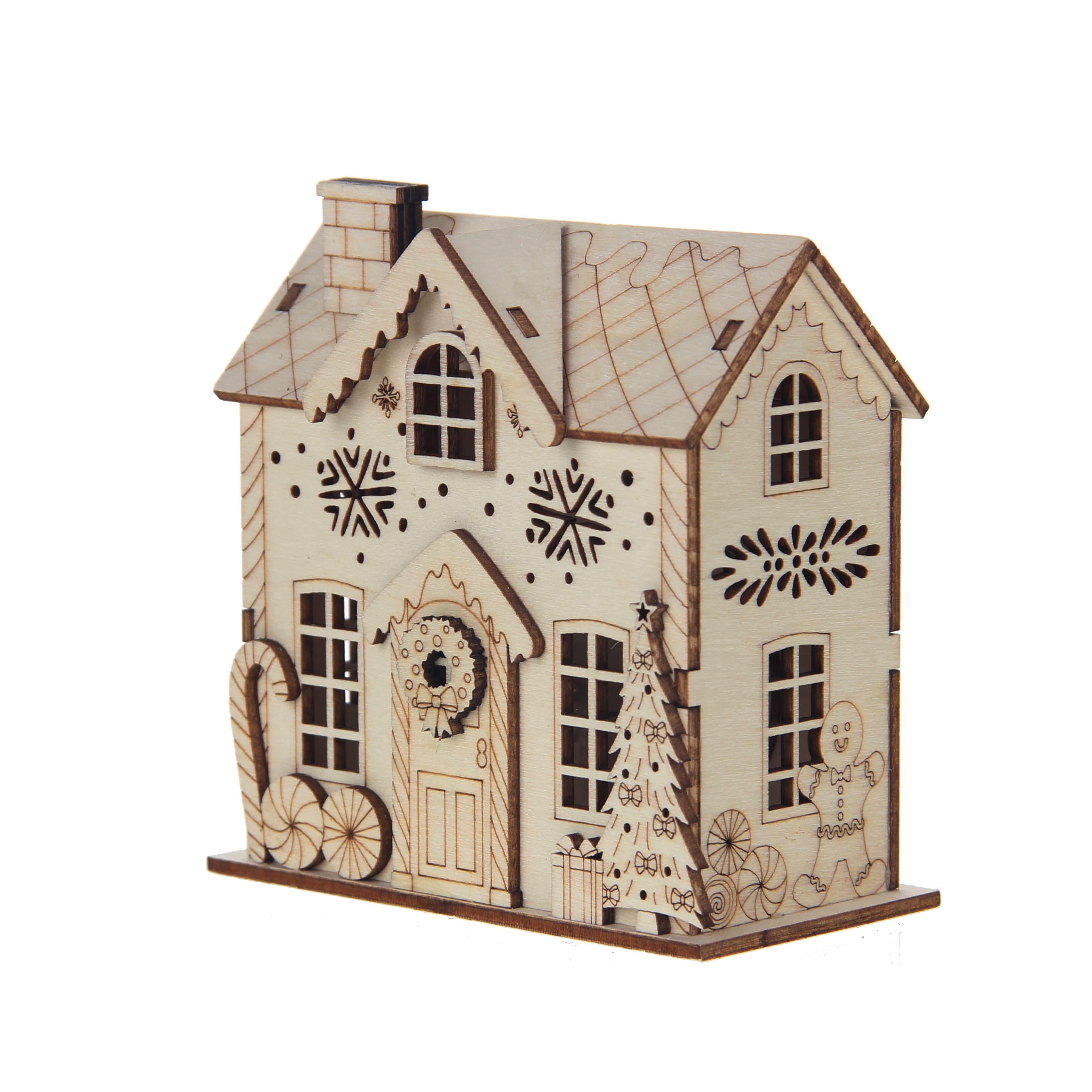 DIY LED Wood Village Candy Cane House by Make Market&#xAE;