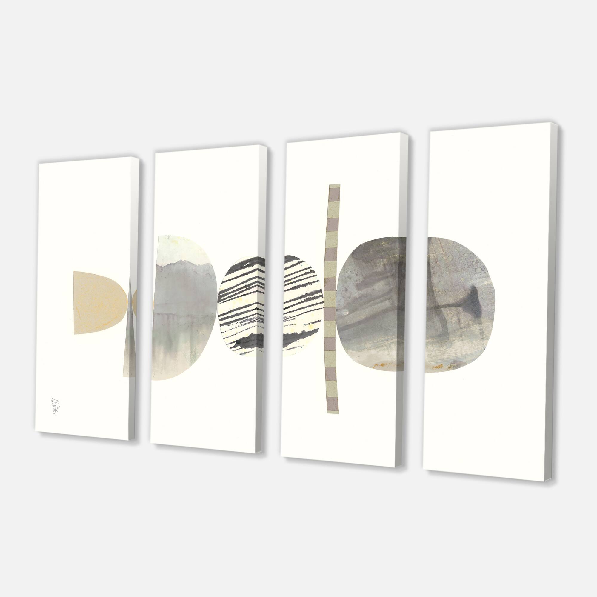 Designart - Geometric Balance Neutral I - Shabby Chic Canvas Art