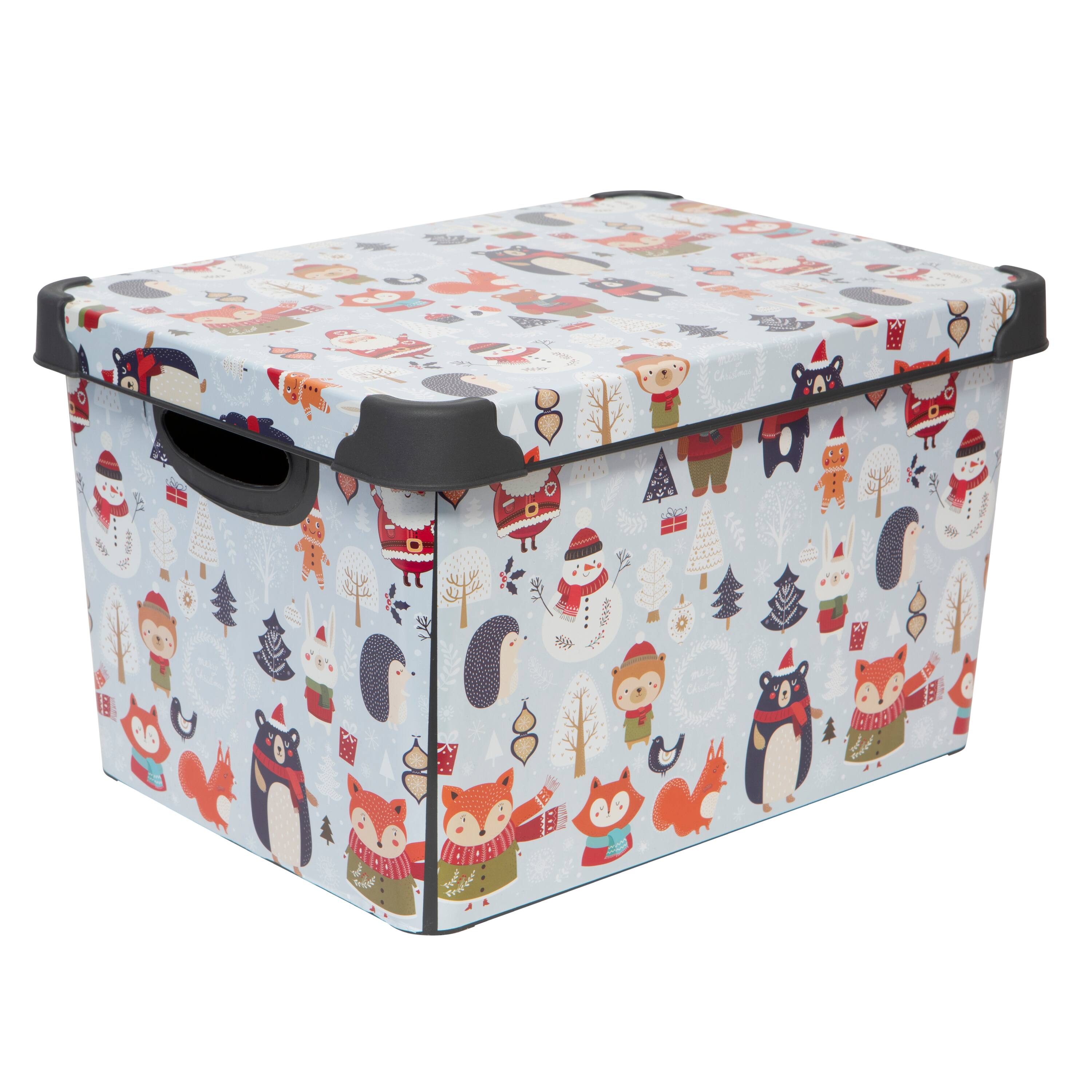 Simplify Woodland Winter Storage Tote Bin