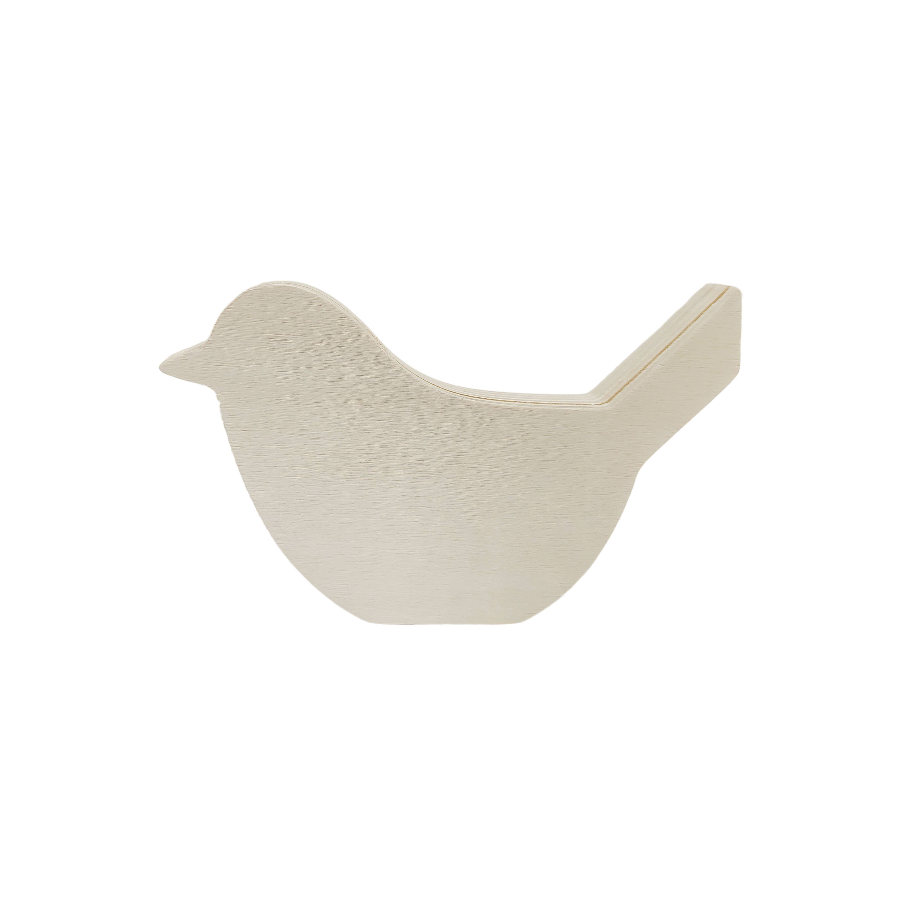 18 Pack: 4.5" Chunky Bird Plywood Shape by Make Market®