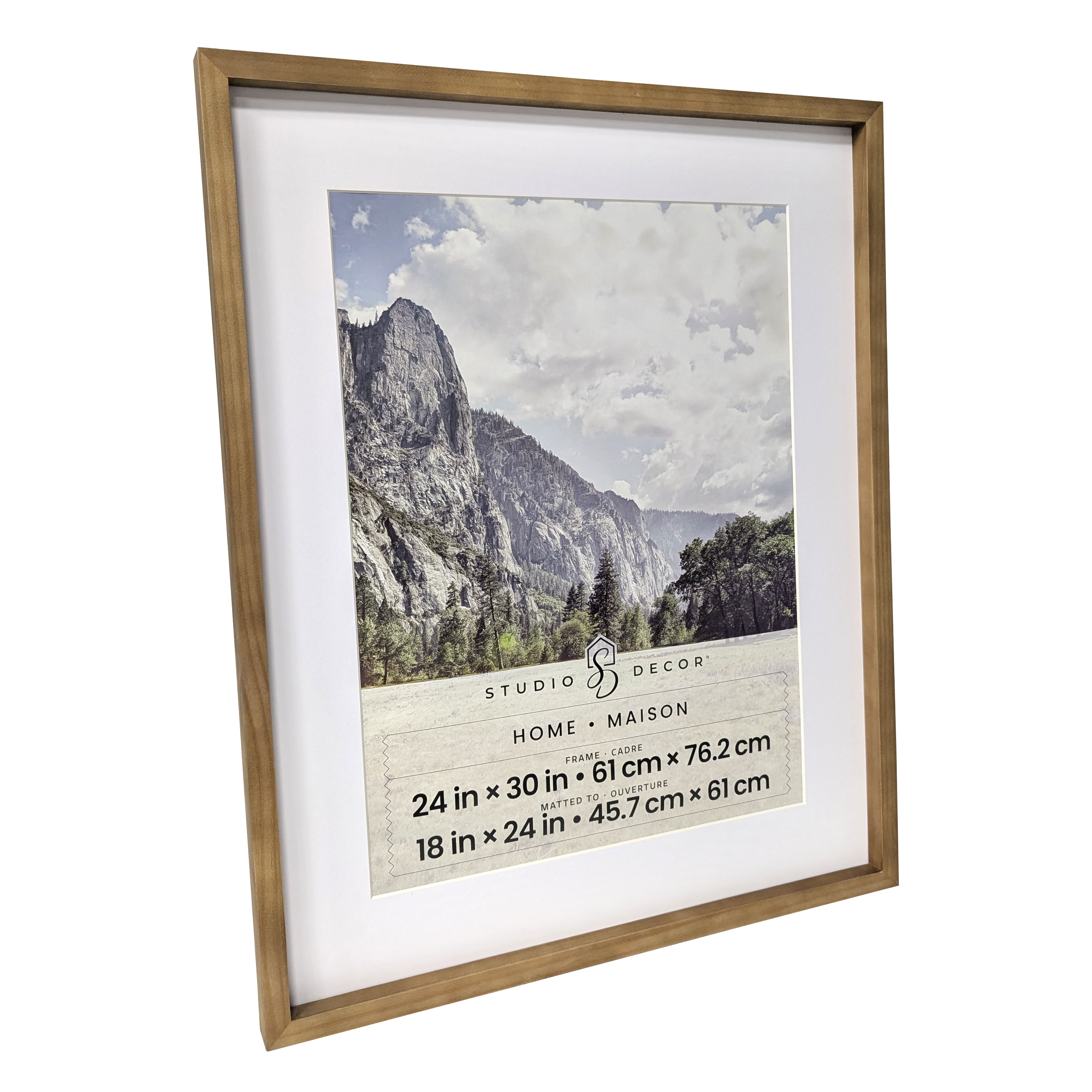Home Natural Walnut Stain Wood Frame with Mat by Studio D&#xE9;cor&#xAE;