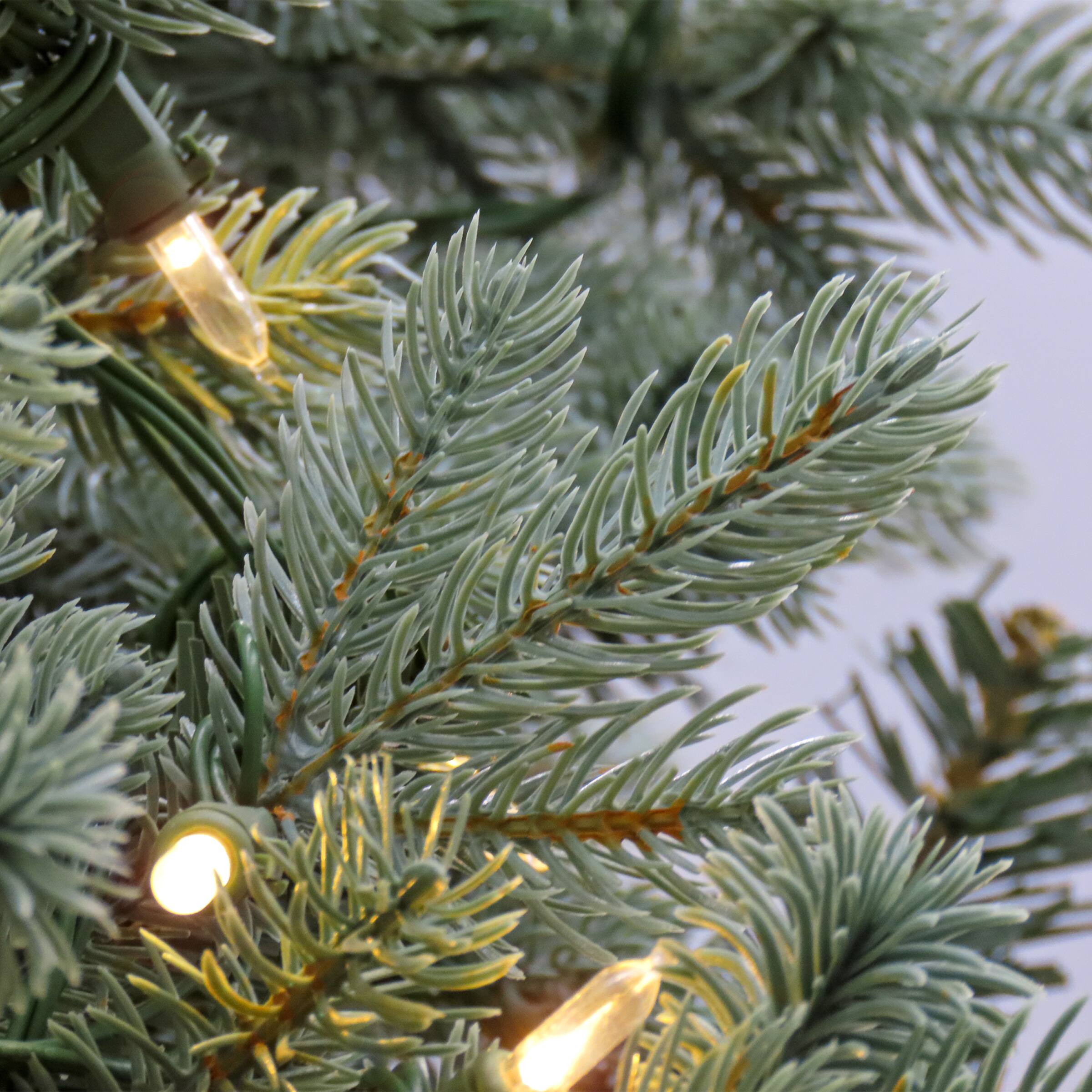 6.5ft. Pre-lit Artificial Feel Real® Wellesley Fir Hinged Tree with Powerconnect, White LED Lights