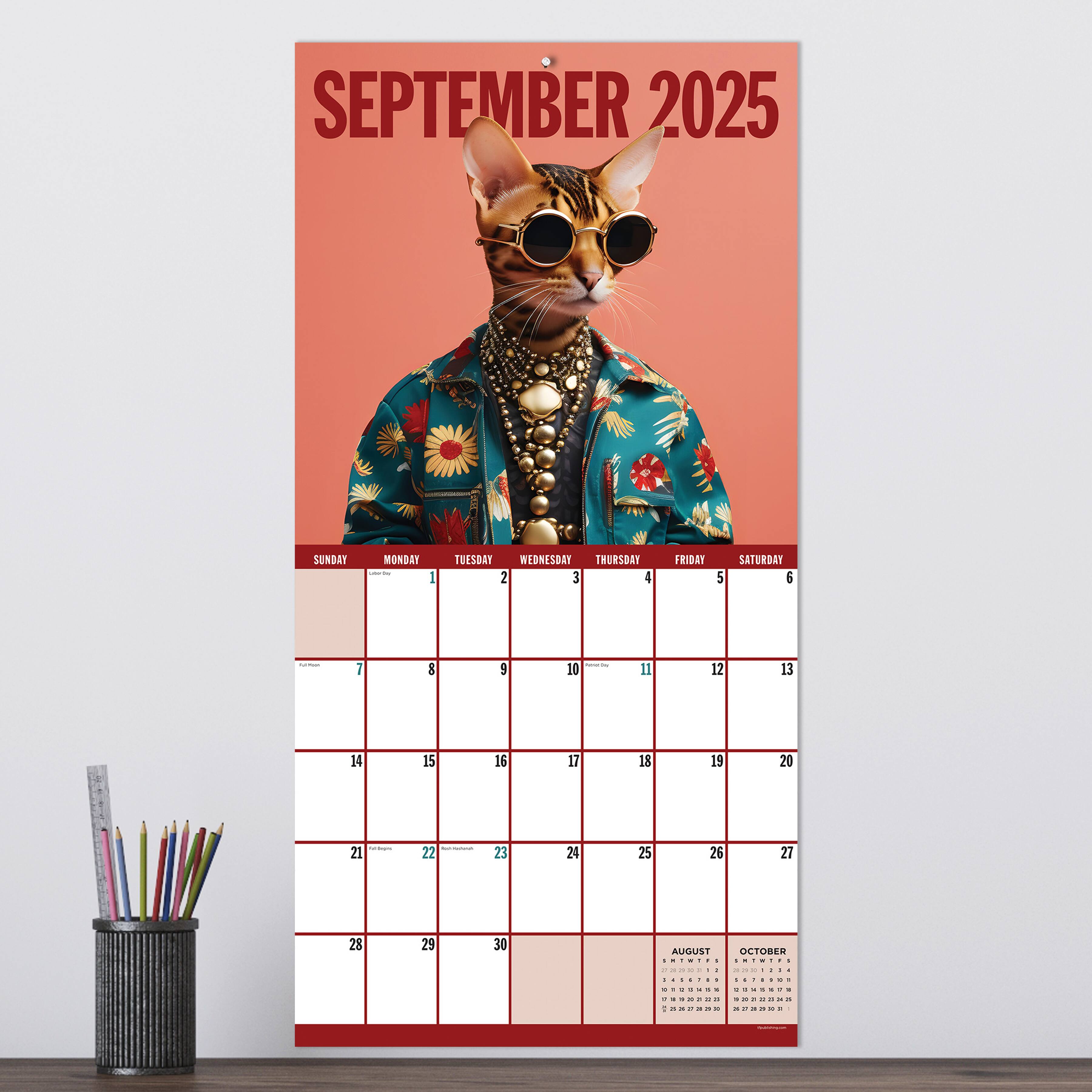 TF Publishing 2025 Pawsmopolitan Wall Calendar